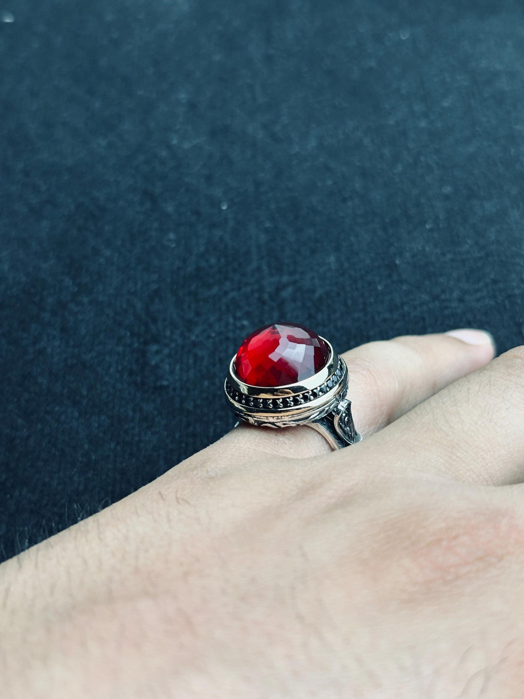 Sterling Silver Ruby Ring: Handmade Minimalist Design - Unisex