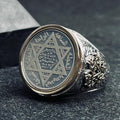 Sterling Silver Ring: Seal of Solomon Design - Handmade Spiritual Jewelry