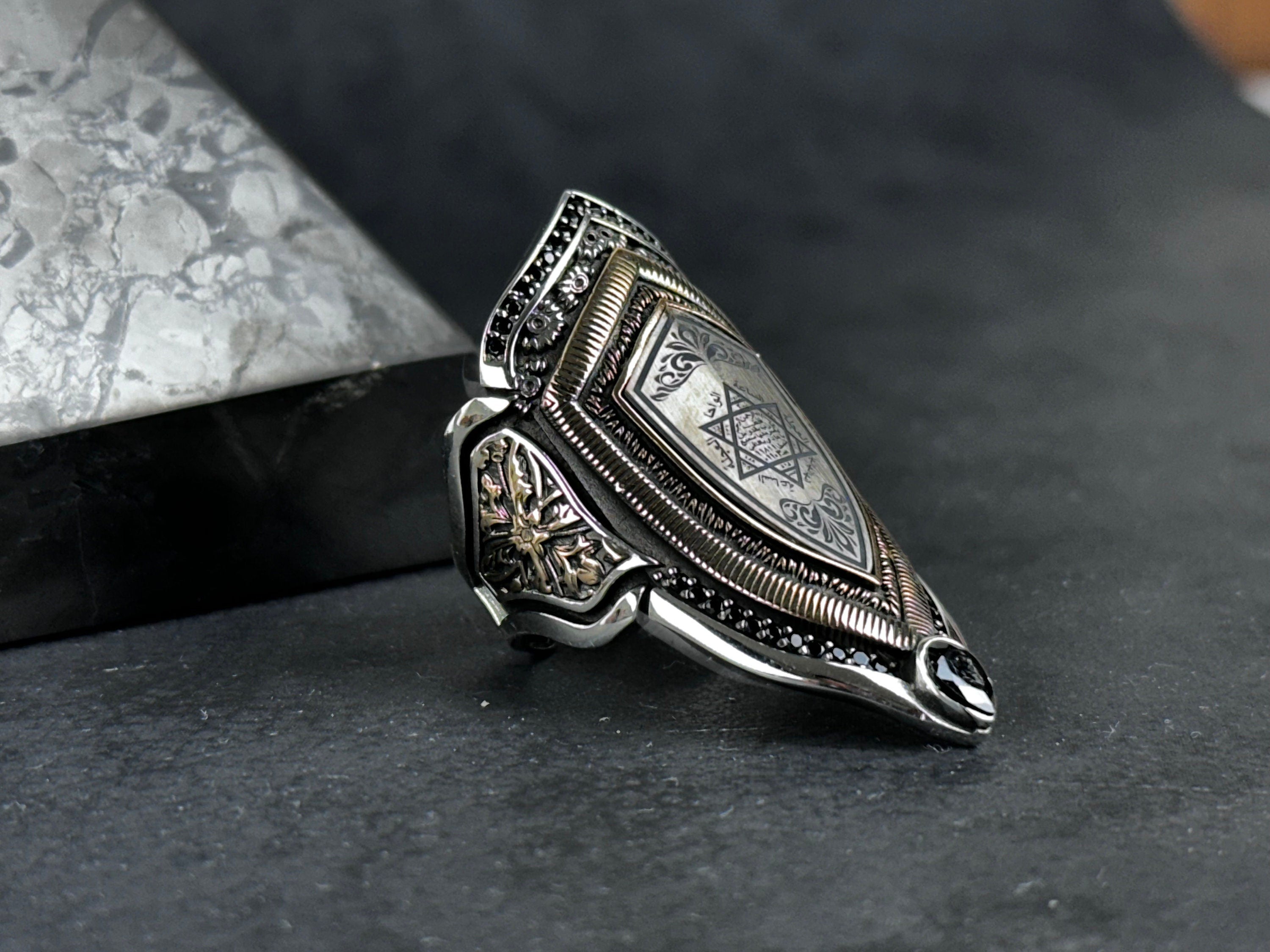 Seal of Solomon Ring: Sterling Silver Zihgir - Handmade Statement