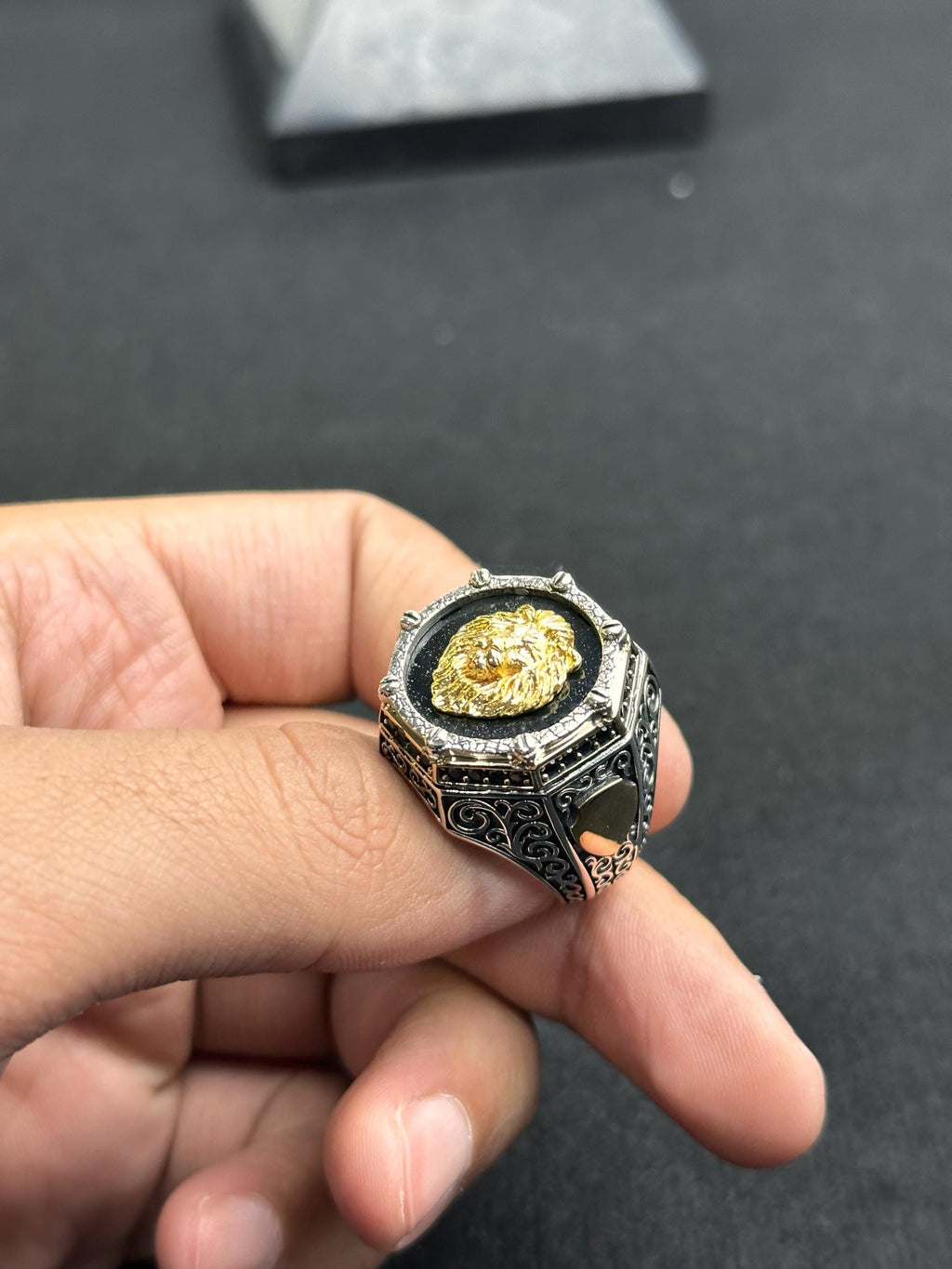 Lion Signet Ring: Sterling Silver Statement Jewelry (Men's Sizes)