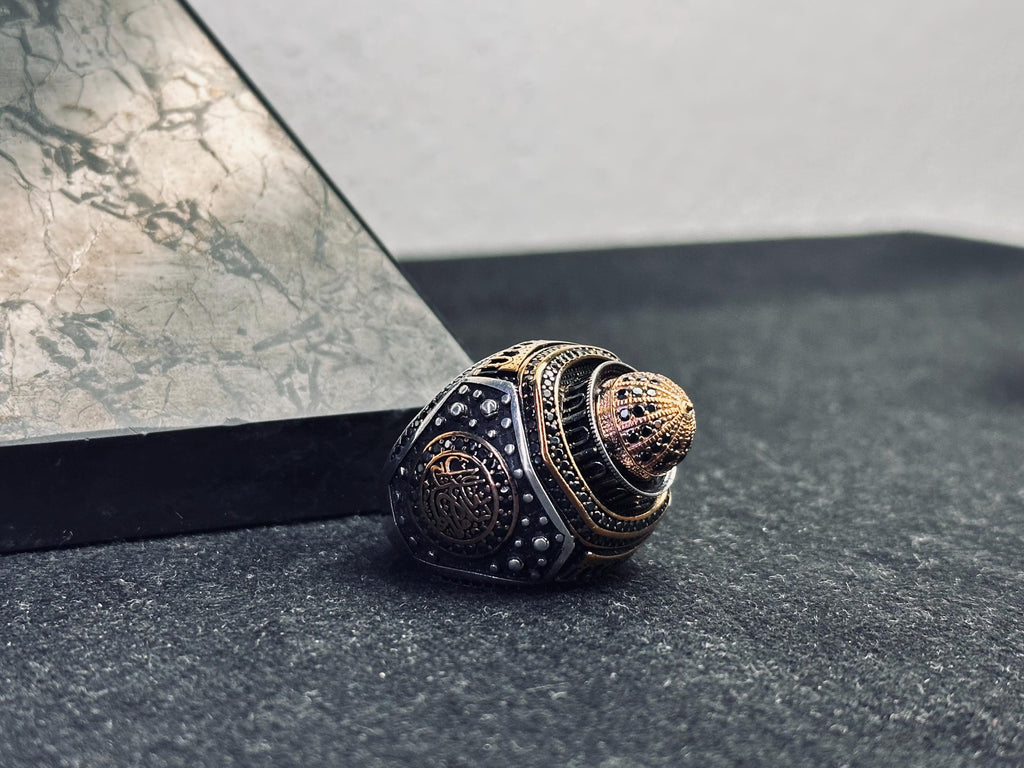 Sterling Silver Masjid Ring - Arabic Calligraphy, Handmade Design