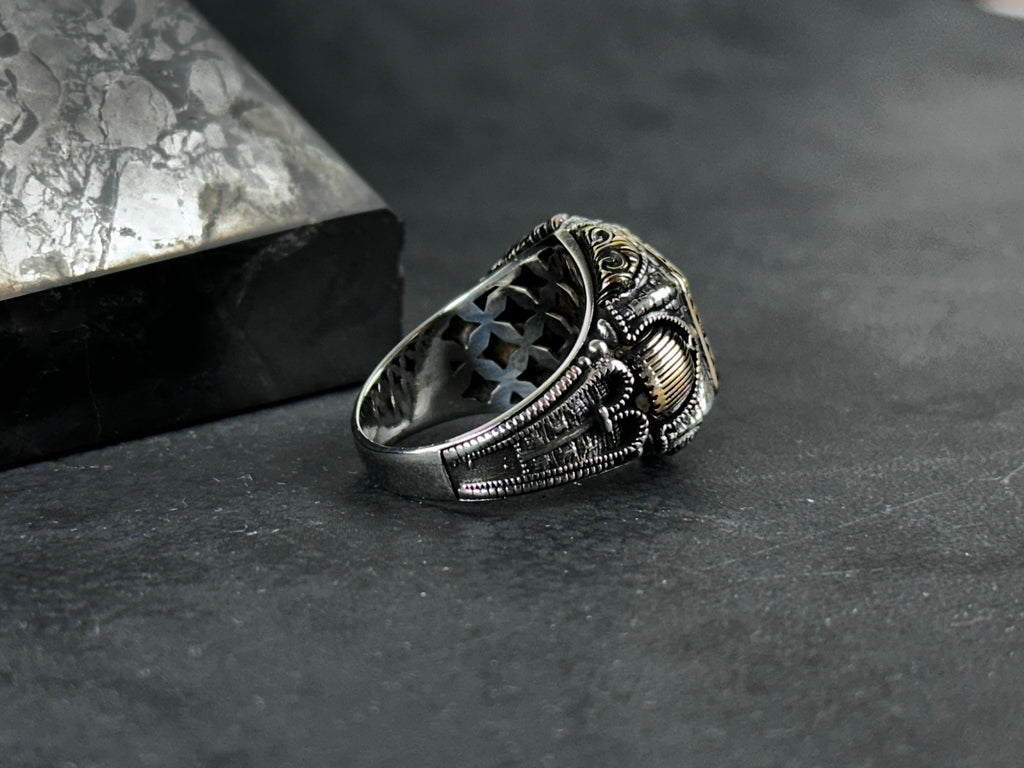 Sterling Silver Ring: Solomon King Design - Handmade Statement Jewelry