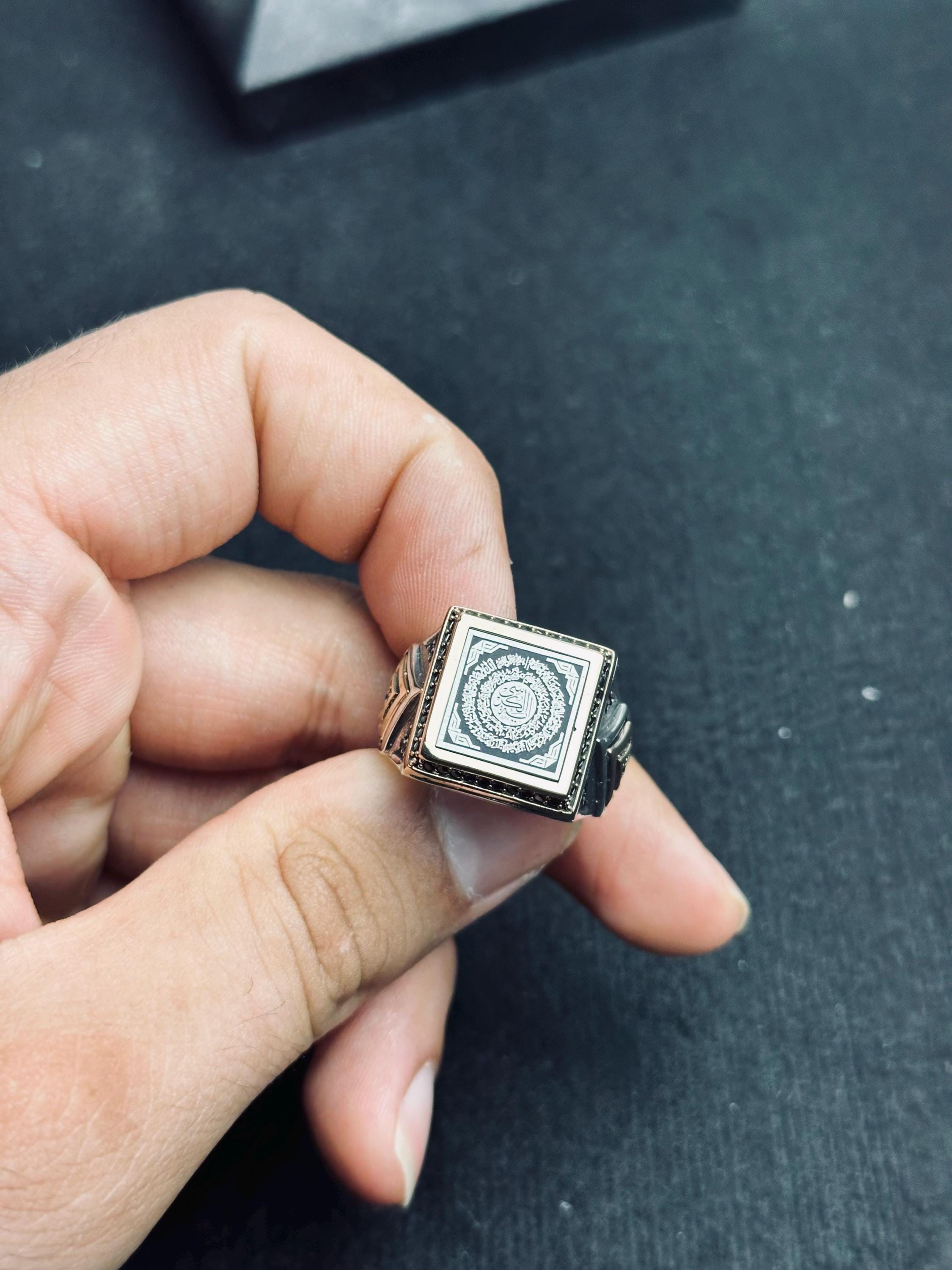 Arabic Ayat Ring: Vintage Sterling Silver - Handmade Calligraphy