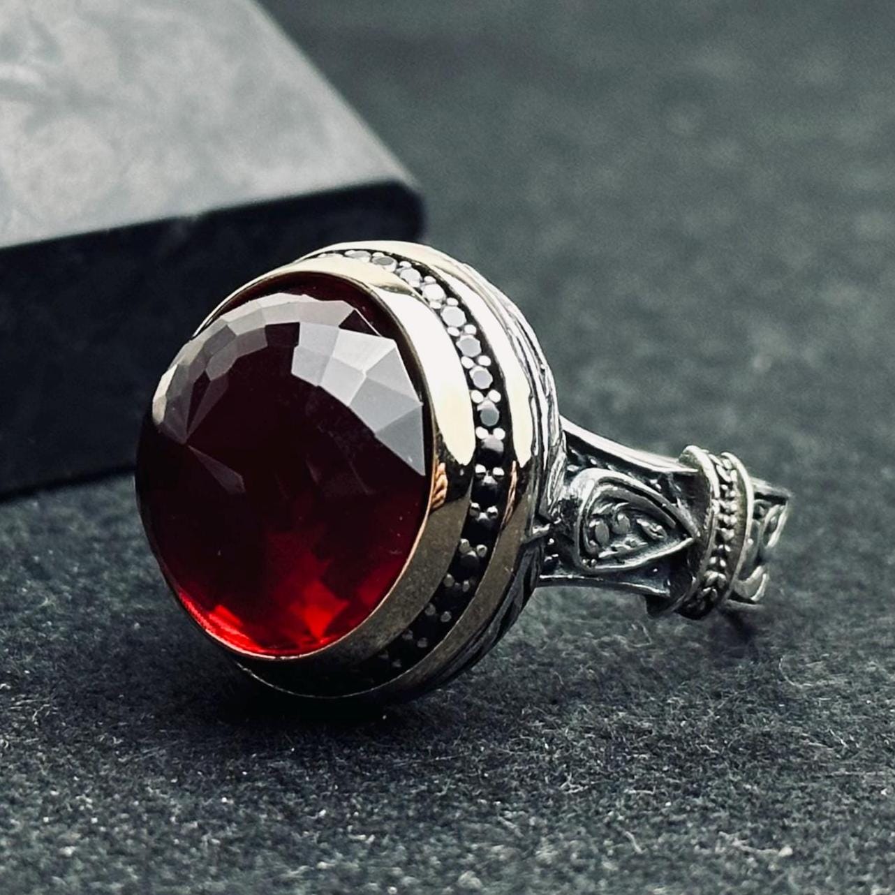 Sterling Silver Ruby Ring: Handmade Minimalist Design - Unisex