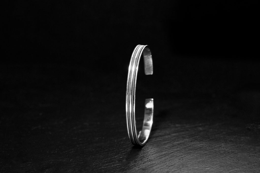Engraved Silver Cuff Bracelet: Handmade Sterling - Gift Box Included