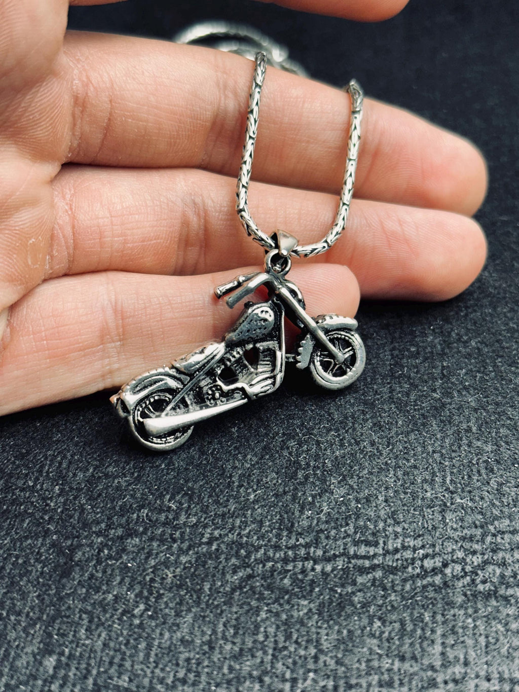 Motorcycle Necklace: Sterling Silver Infinity Pendant - Biker Jewelry