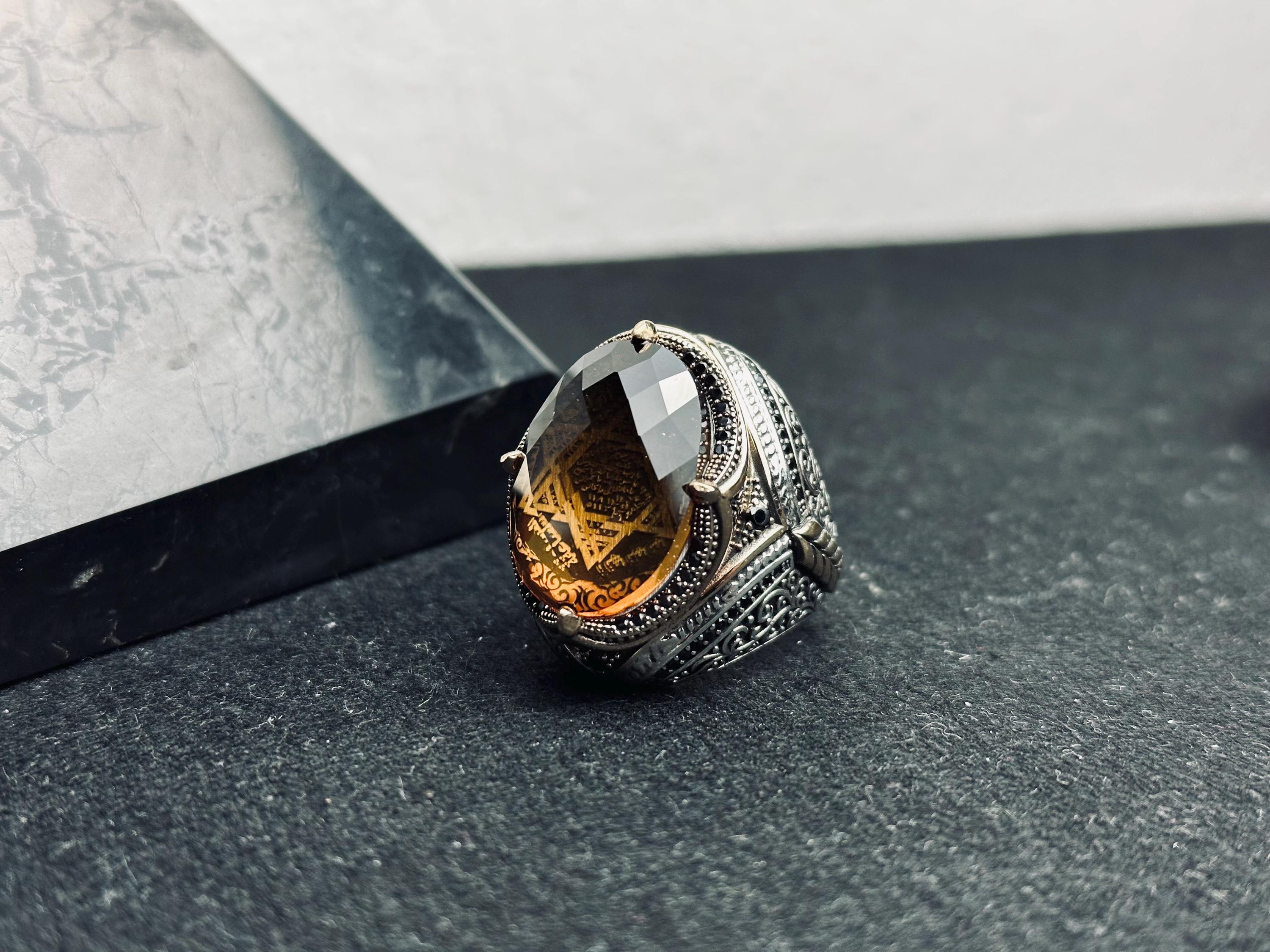 Sultanit Silver Ring, Seal of Solomon Color Change (Handmade, Unisex)