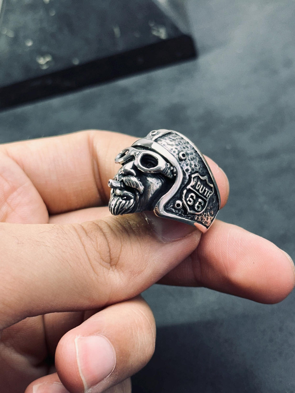 Biker Ring: Sterling Silver Oxidized Style (Handmade Men's Band)