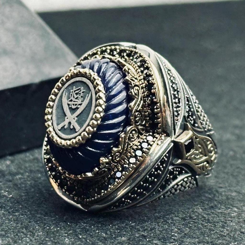 Zulfiqar Double Sword Ring - Handmade Turkish Sterling Silver