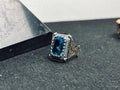Aquamarine Men's Ring - Handmade Sterling Silver Lion Design