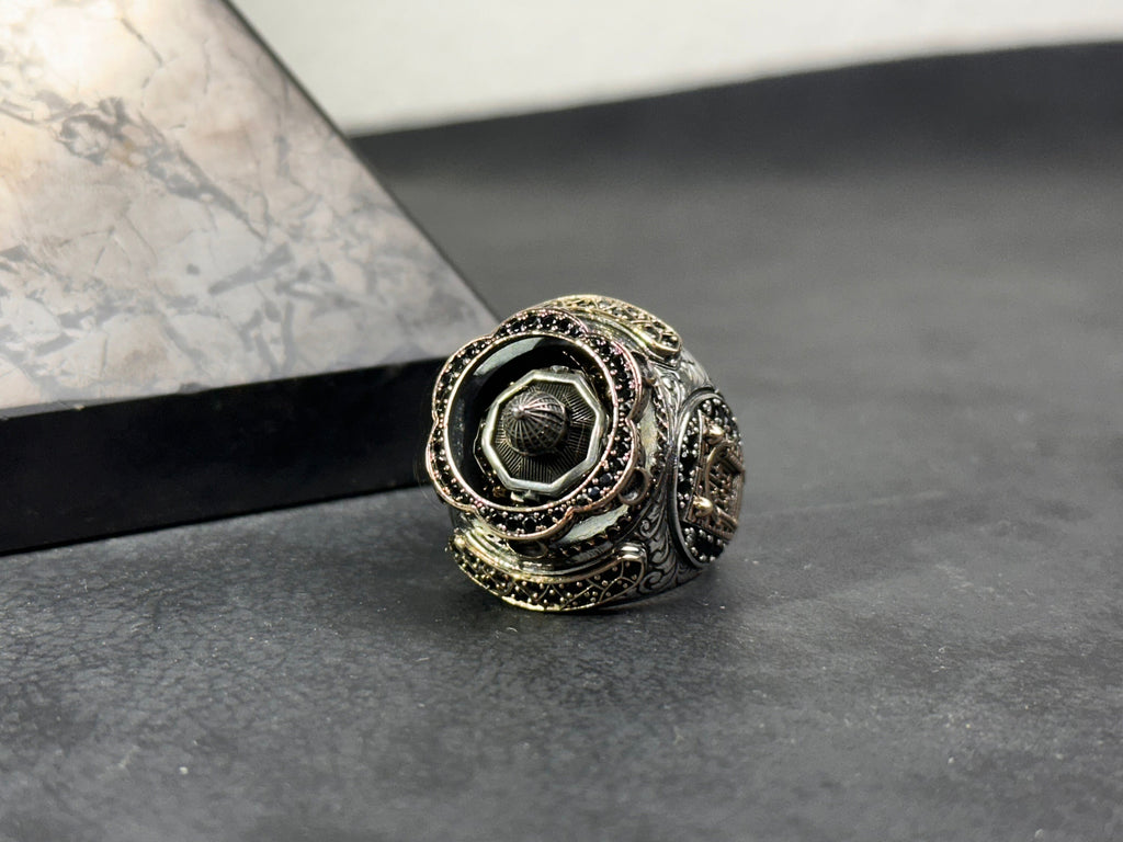 Islamic Sterling Silver Ring, Masjid Al Aqsa Oversized (Handmade)