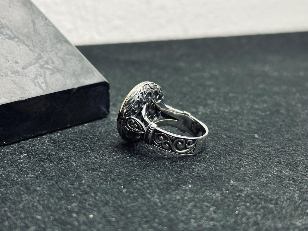 Silver Ring: Arabic Calligraphy Design - Minimalist Handmade Jewelry