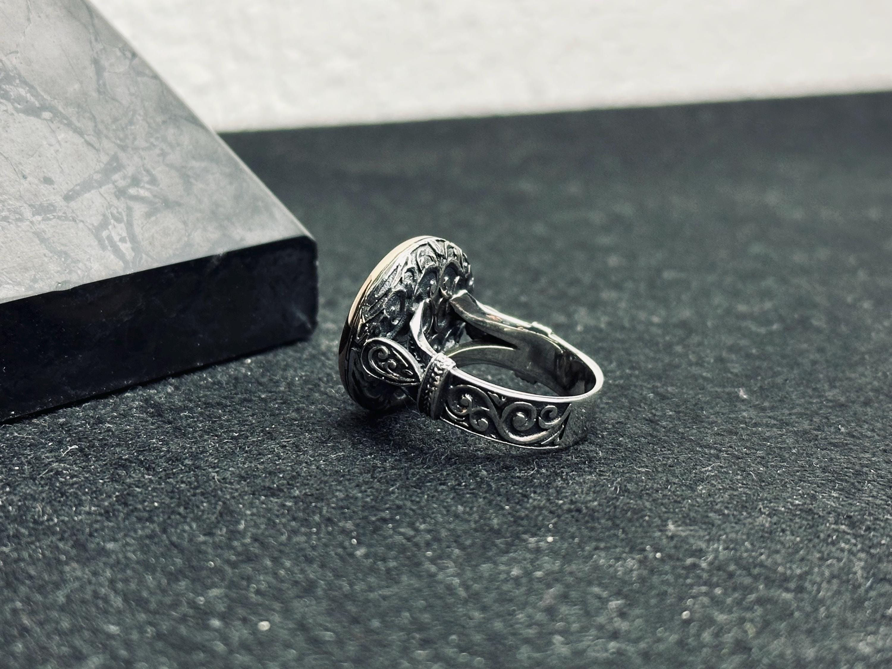 Silver Ring: Arabic Calligraphy Design - Minimalist Handmade Jewelry