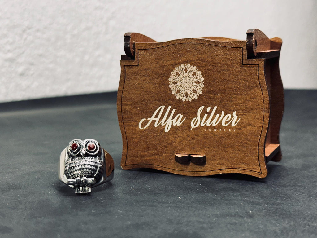 Sterling Silver Owl Ring - Handcrafted Animal Lover Jewelry