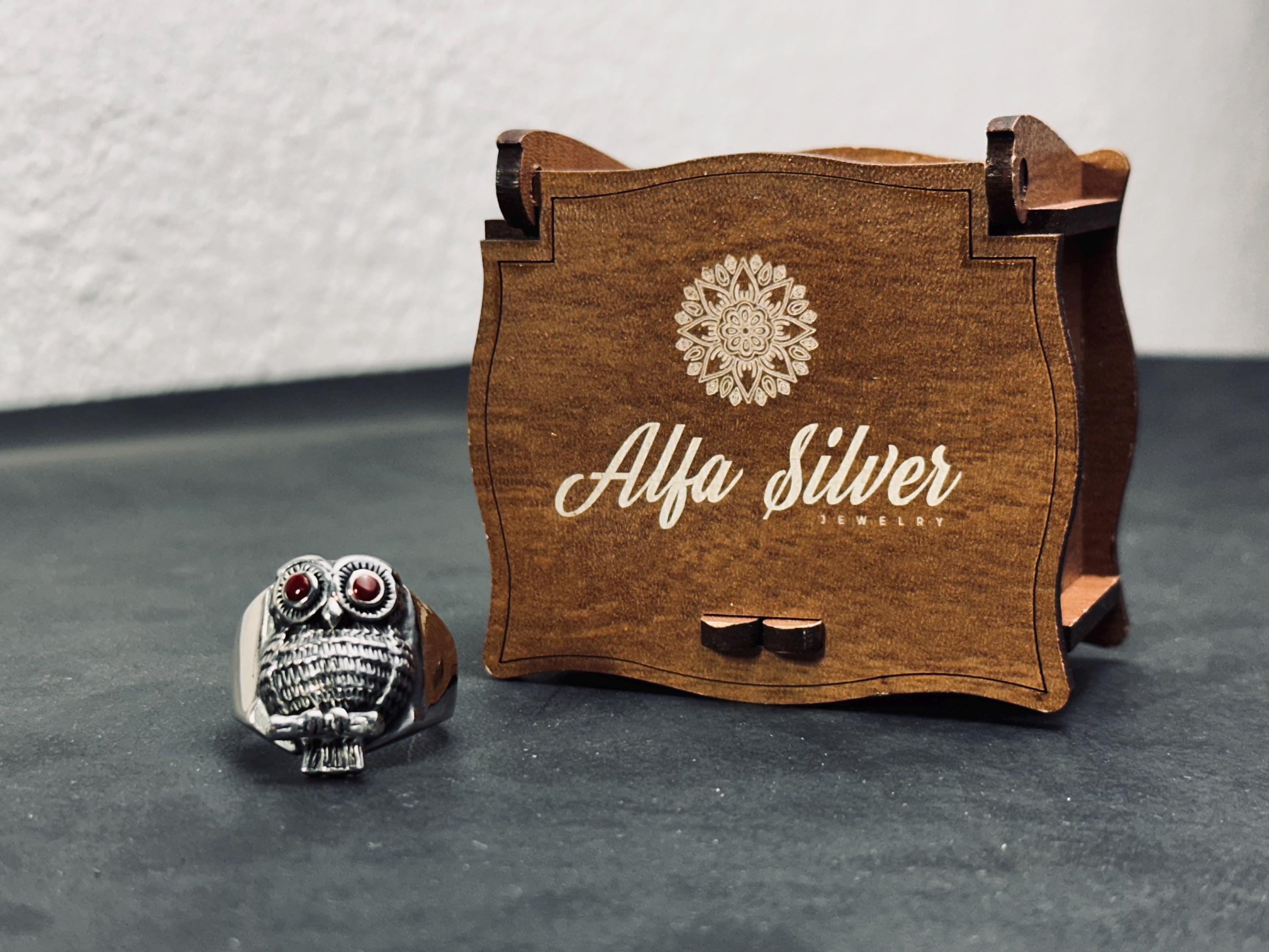 Sterling Silver Owl Ring - Handcrafted Animal Lover Jewelry