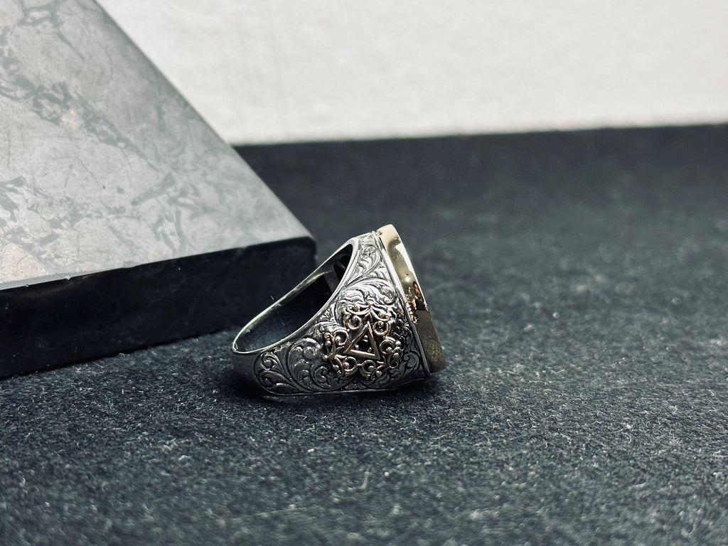 Sterling Silver Ring: Seal of Solomon Design - Handmade Spiritual Jewelry