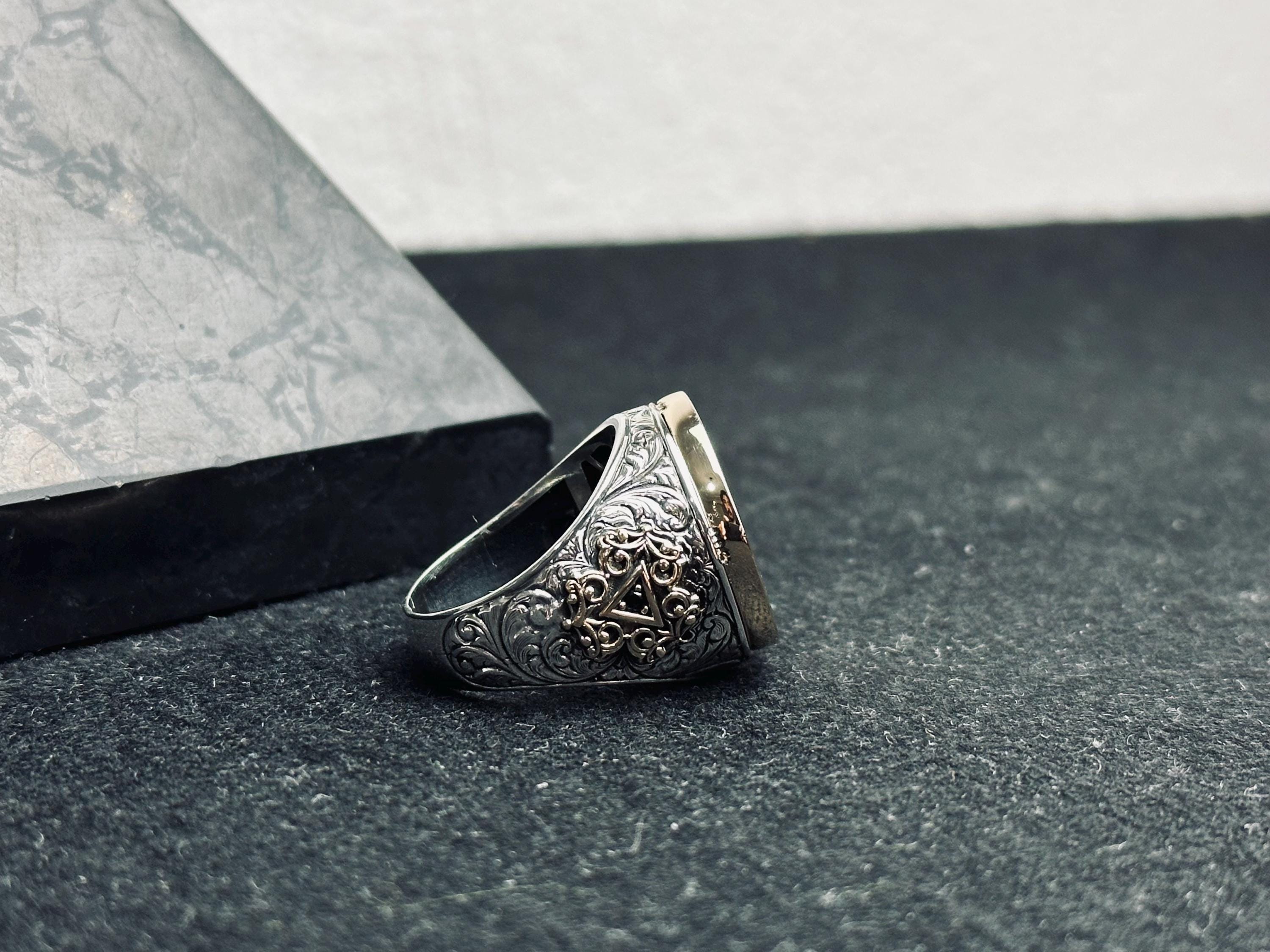 Sterling Silver Ring: Seal of Solomon Design - Handmade Spiritual Jewelry