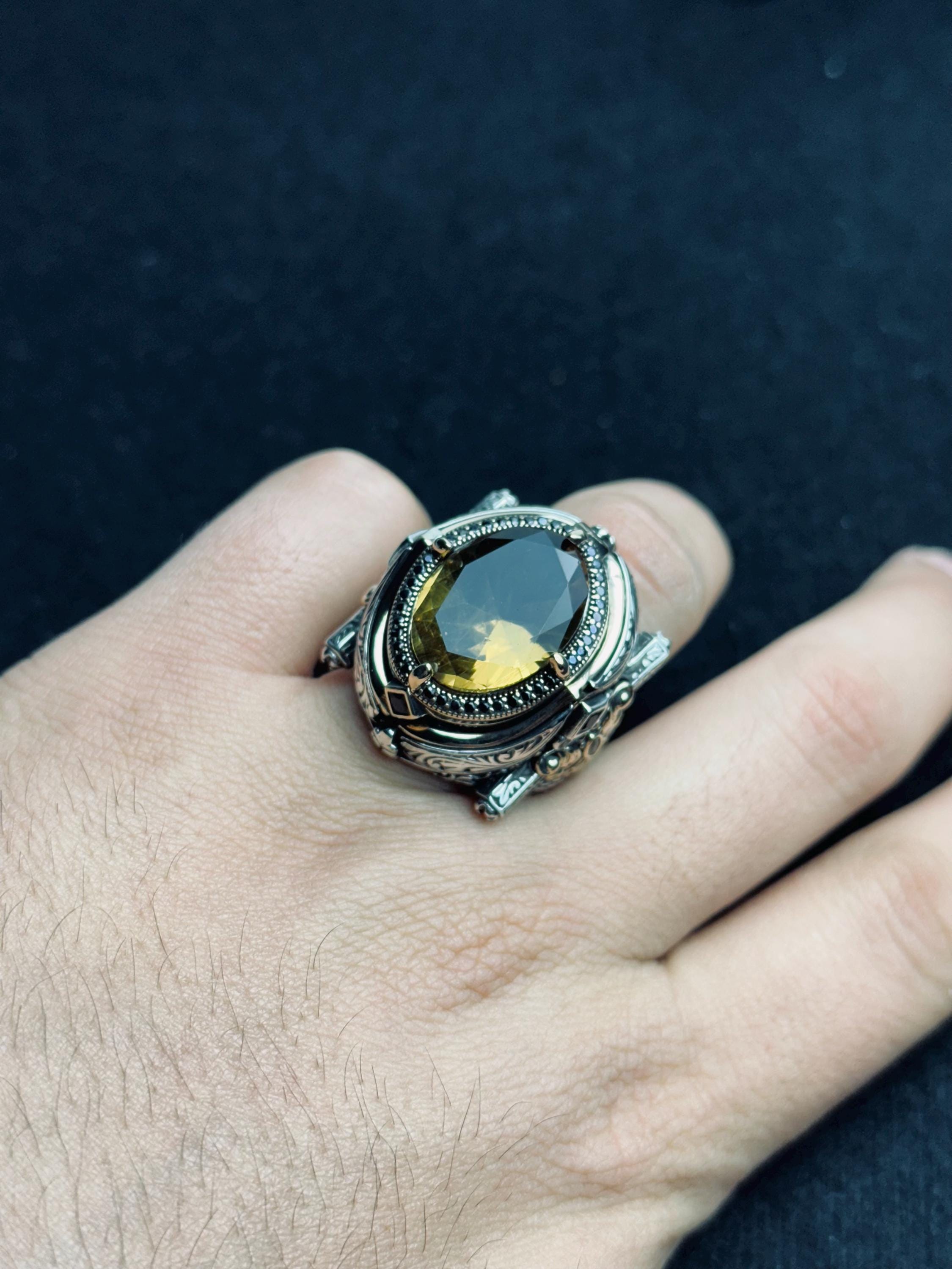 Sultanit Statement Ring: Color Changing Gemstone (Sterling Silver, Handmade)