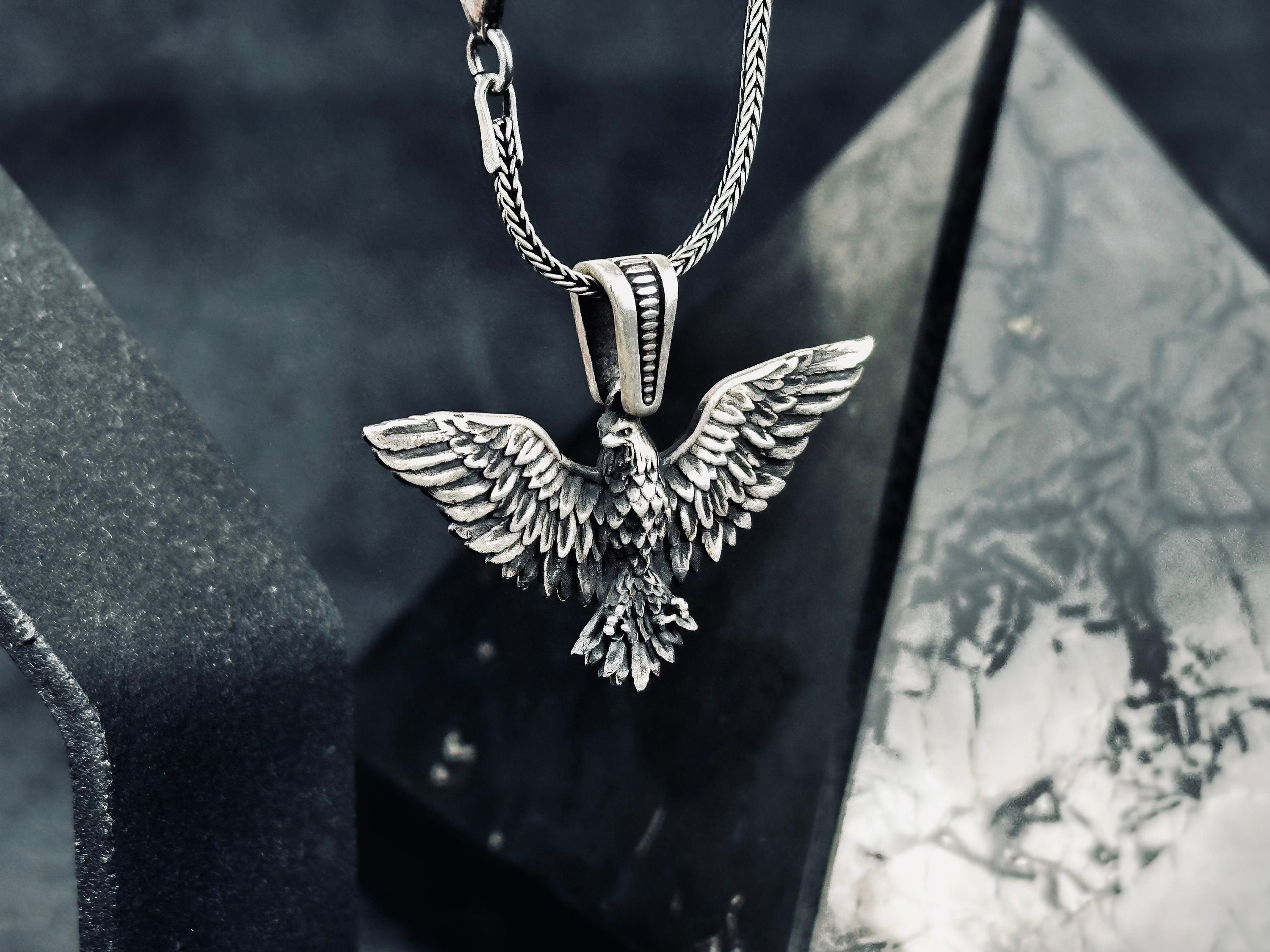 Eagle Pendant Necklace: Silver Handmade Jewelry (Multiple Lengths)