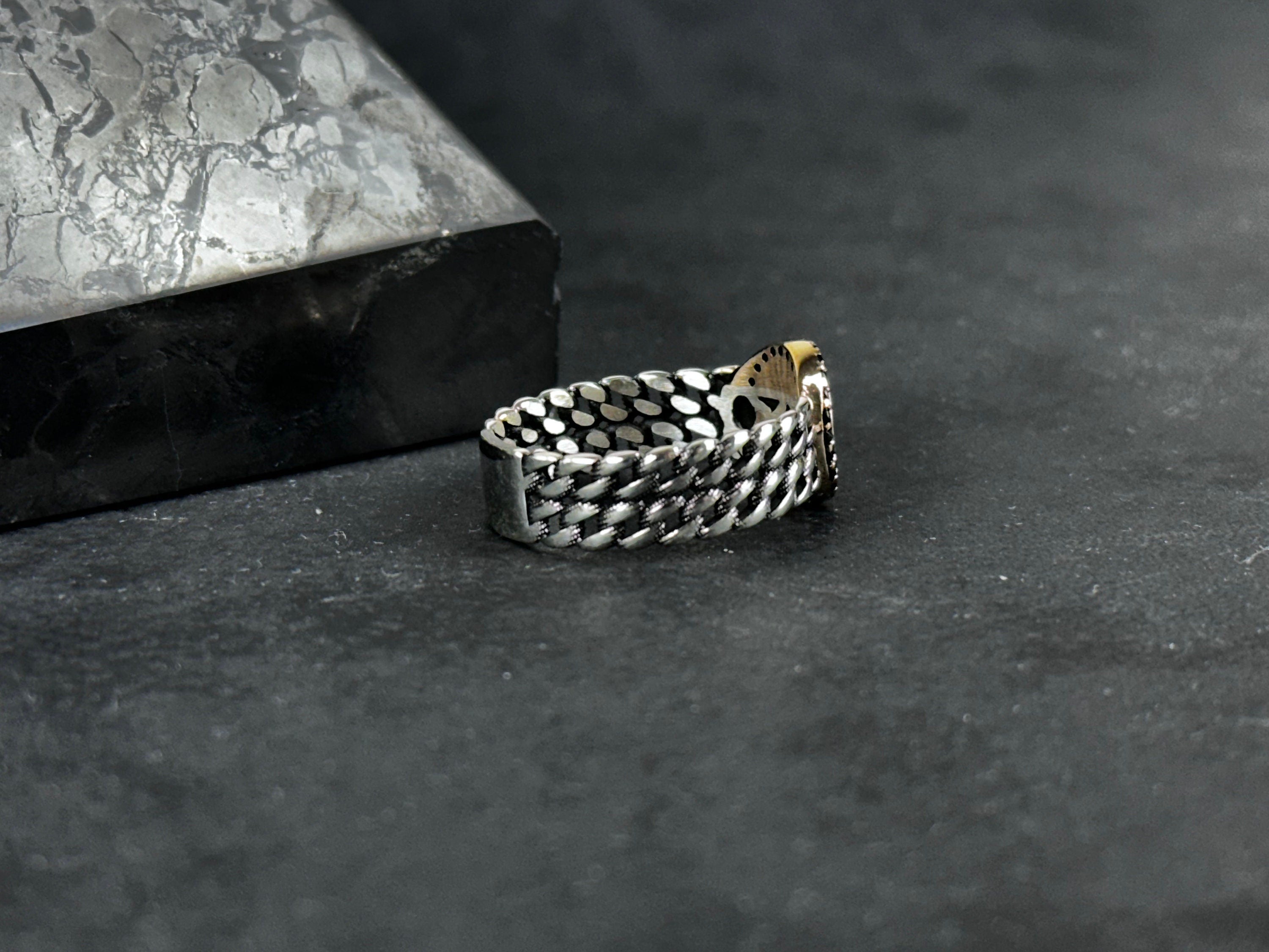 Solomon Seal Ring: Sterling Silver Minimalist - Adjustable Statement