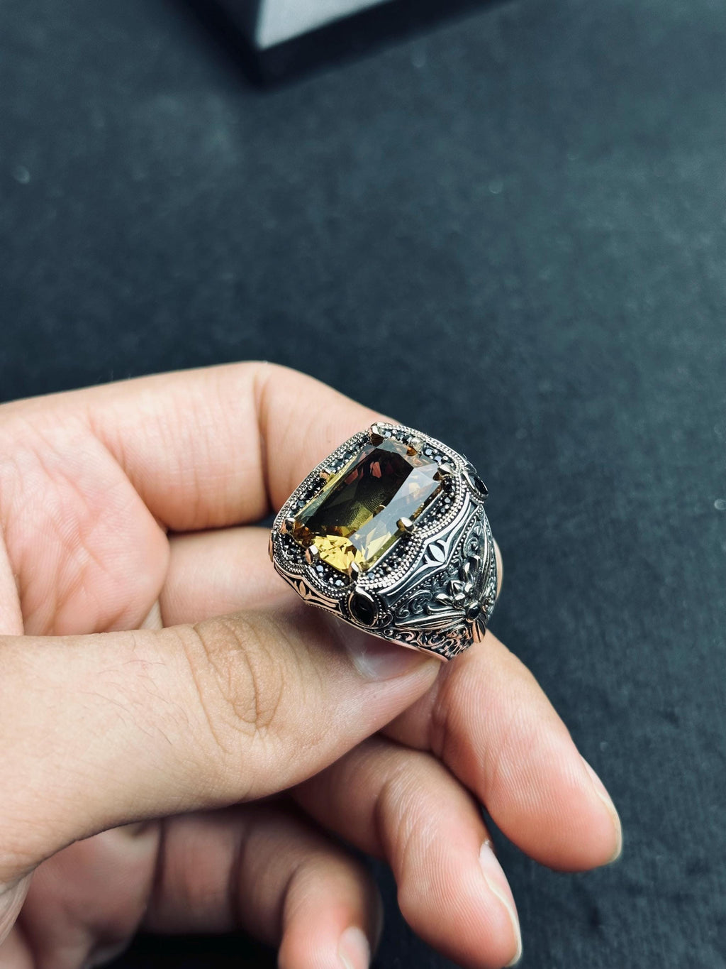 Sterling Silver Sultanite Ring: Rare Color-Shift Gem (Square Cut)