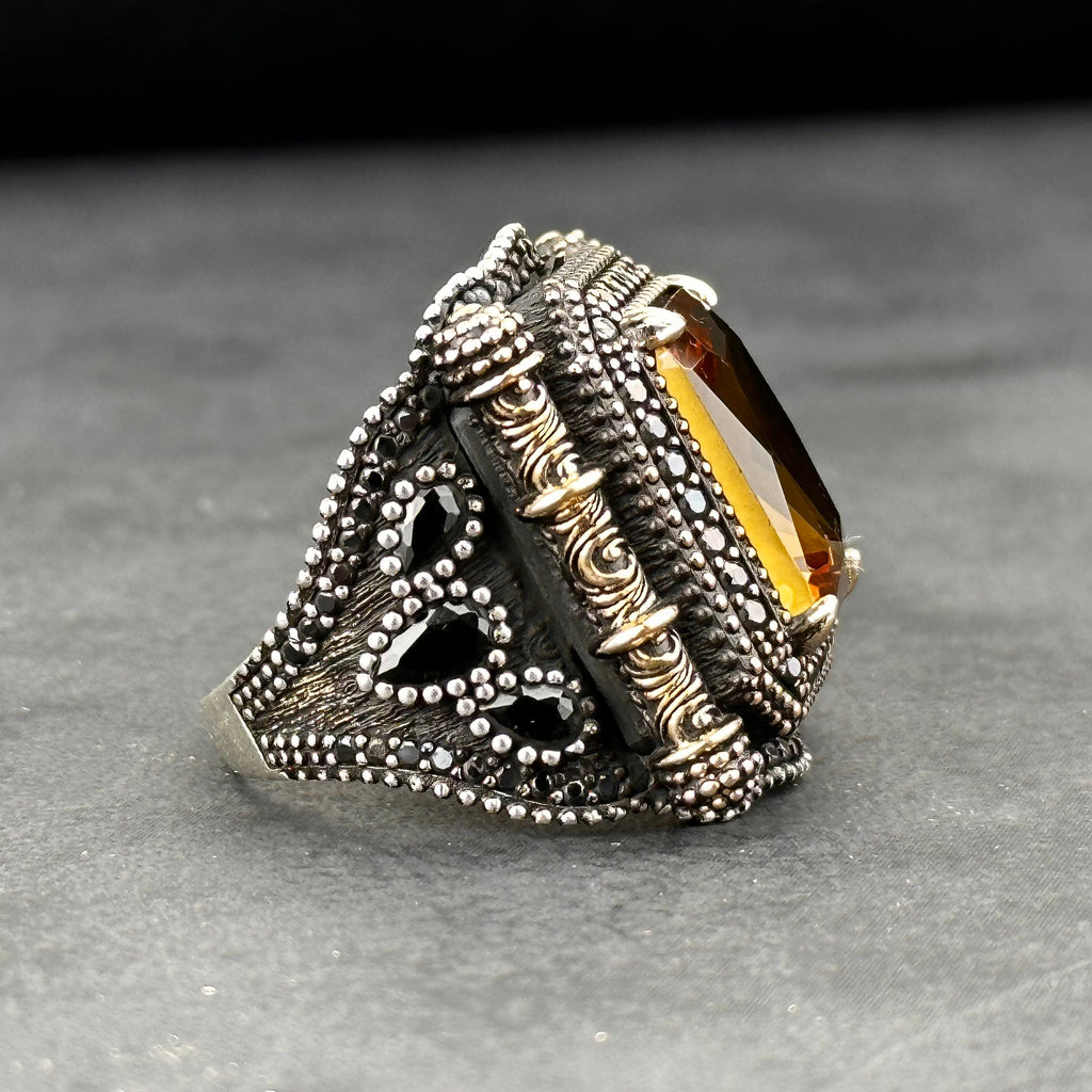 Sultanit Ring: Color-Change Gemstone - Handmade Sterling Silver