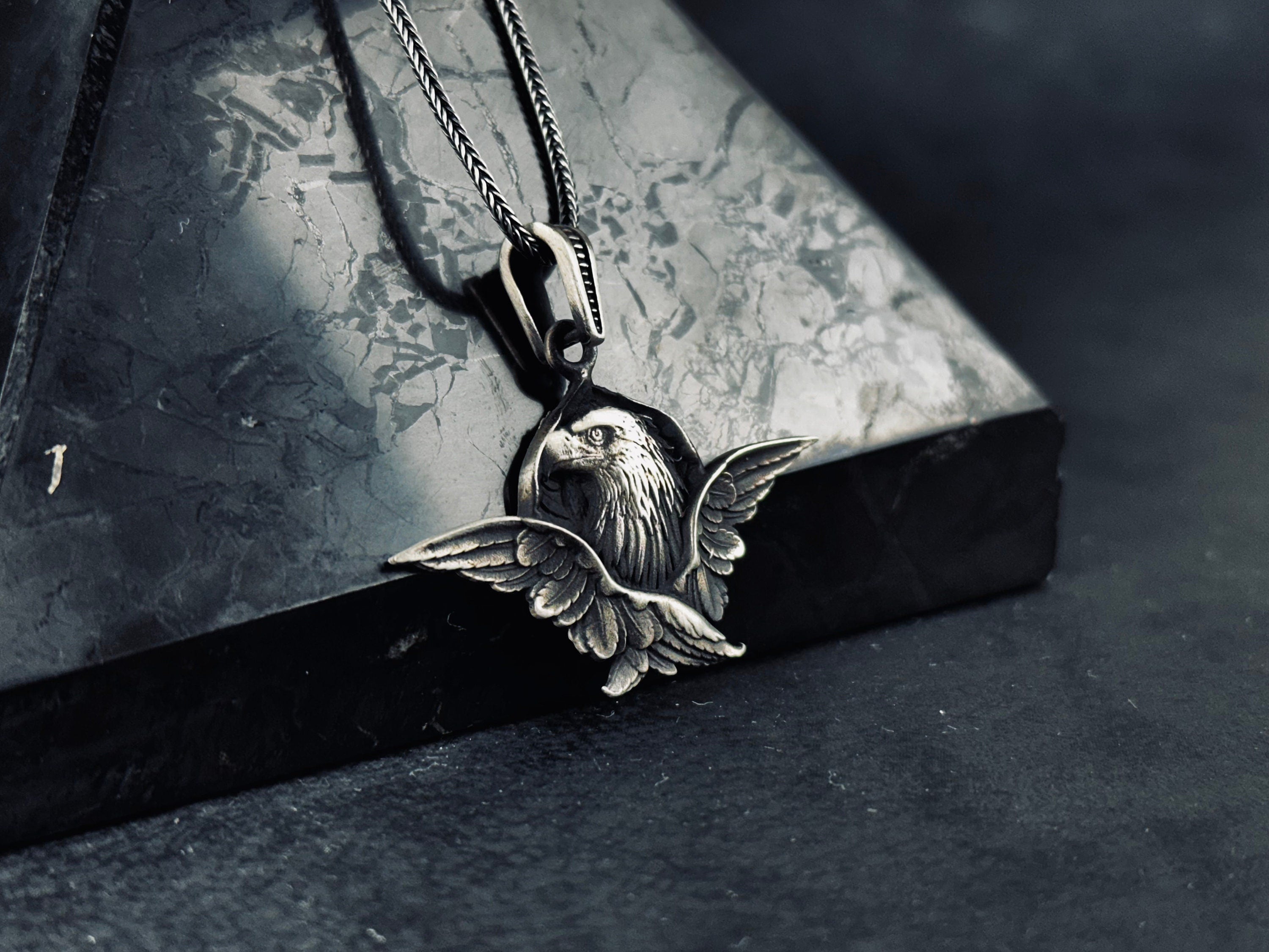 Eagle Silver Necklace: Artisan Crafted Statement Pendant