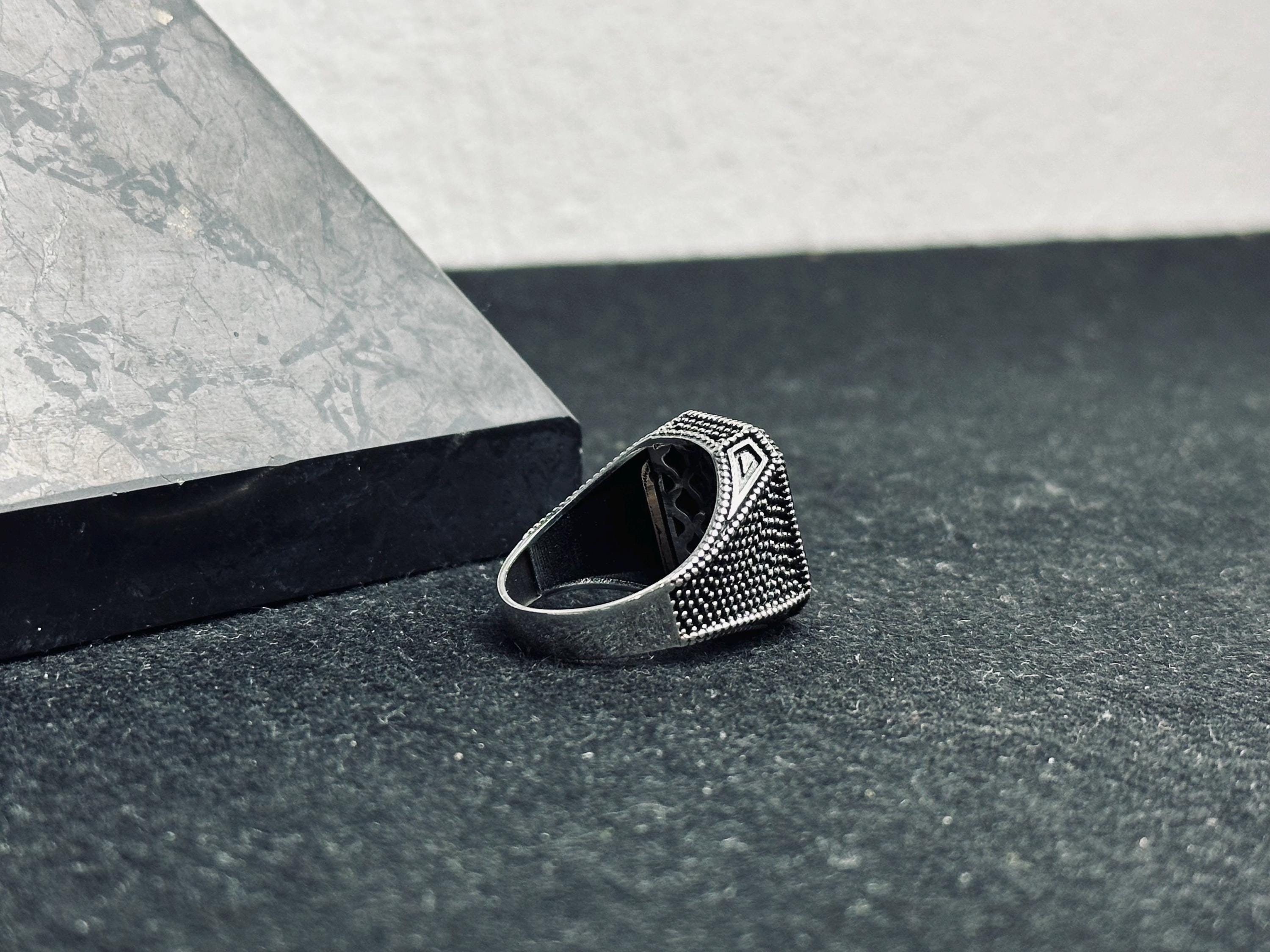 Engraved Silver Signet Ring: Personalized Initials (Men & Women)