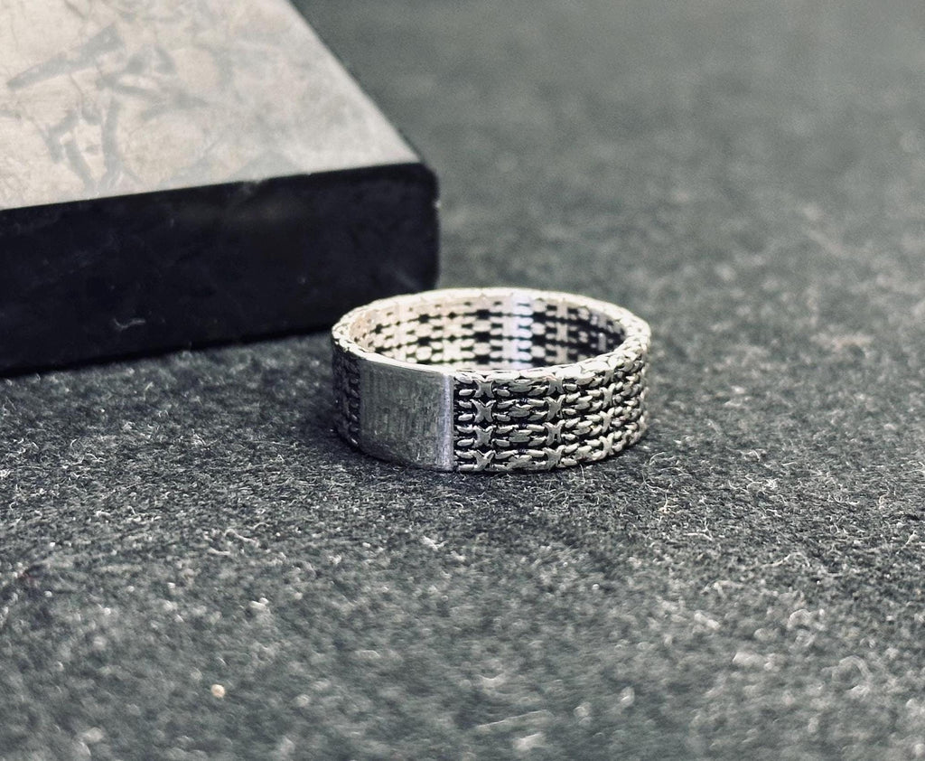 Sterling Silver Band Ring: Minimalist Design with Custom Engraving