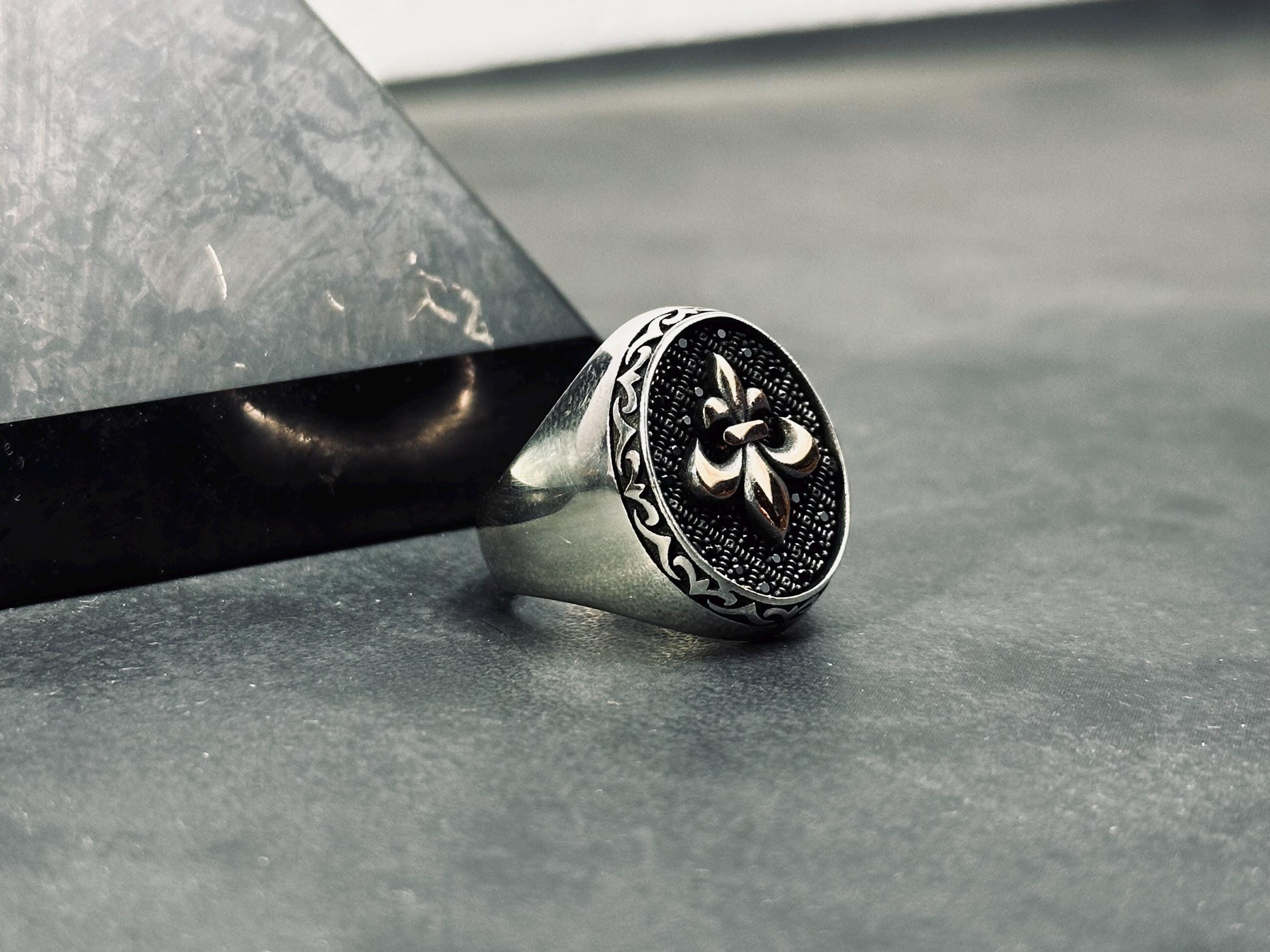 Iris Flower Ring: Sterling Silver Handmade - Dainty Statement Piece