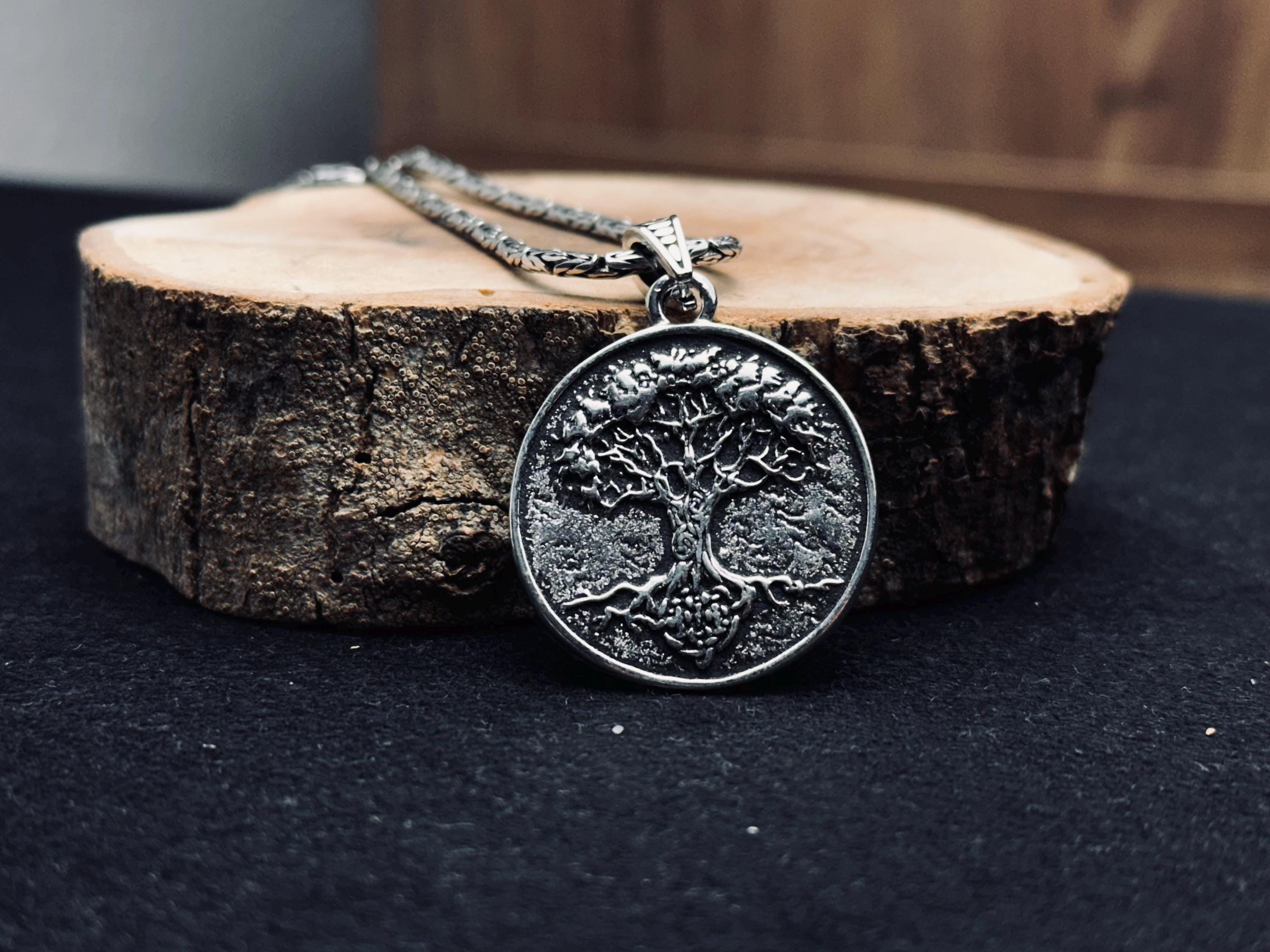 Yggdrasil Silver Necklace: Handmade Viking Tree of Life Pendant