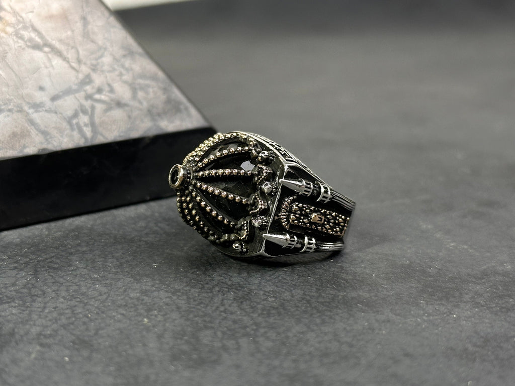 Al Aqsa Mosque Sterling Silver Ring - Oversized Handmade Men's Band