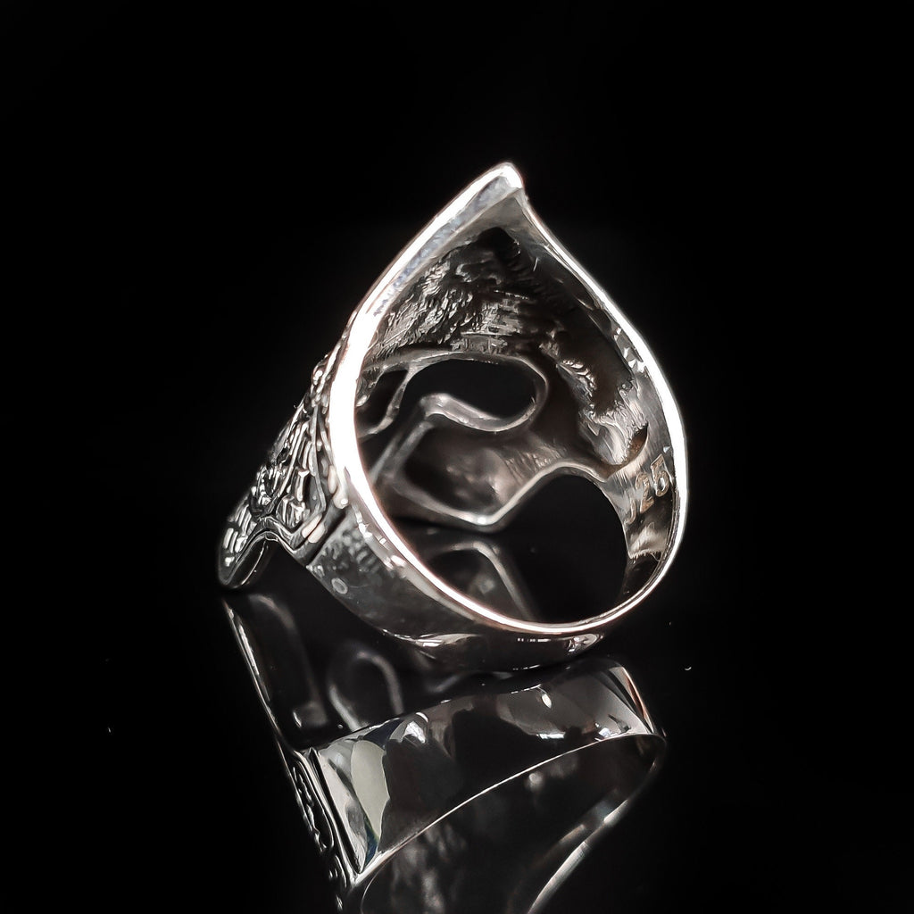 Spartan Helm Ring: Sterling Silver Warrior Design (Handmade)