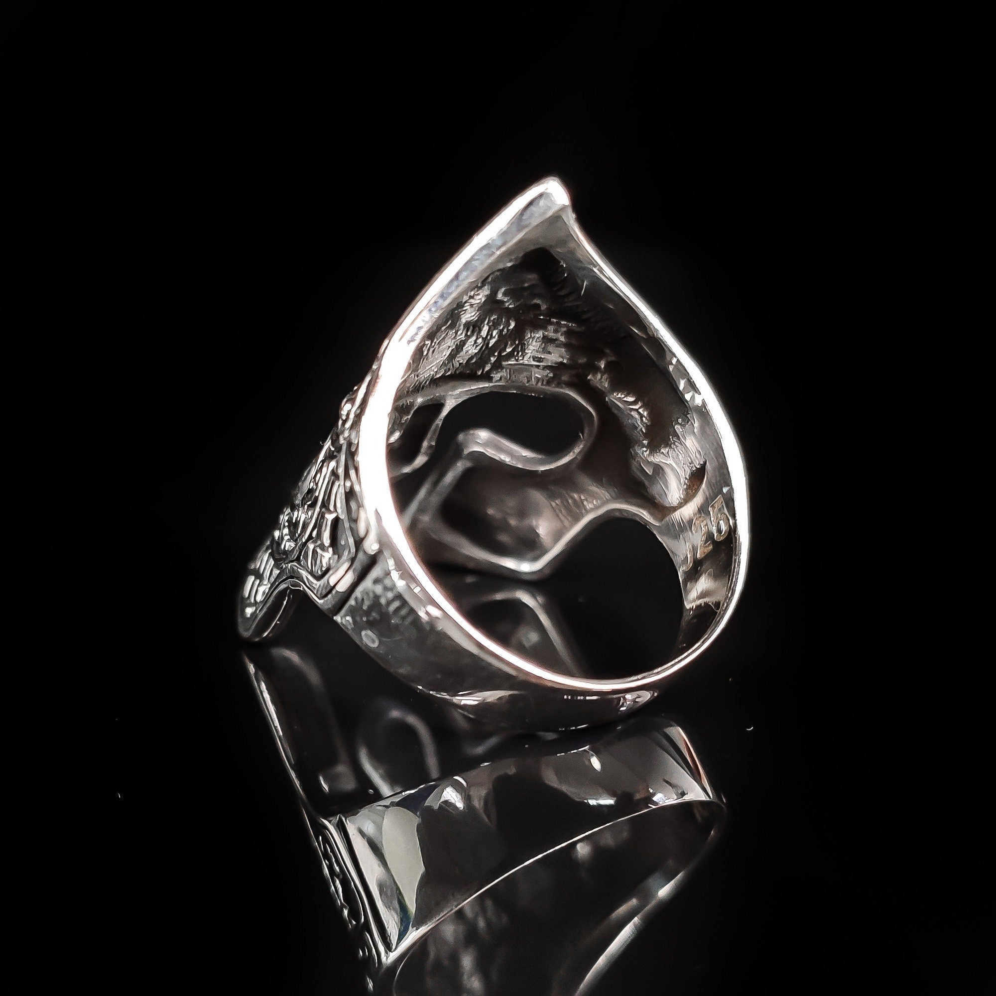 Spartan Helm Ring: Sterling Silver Warrior Design (Handmade)