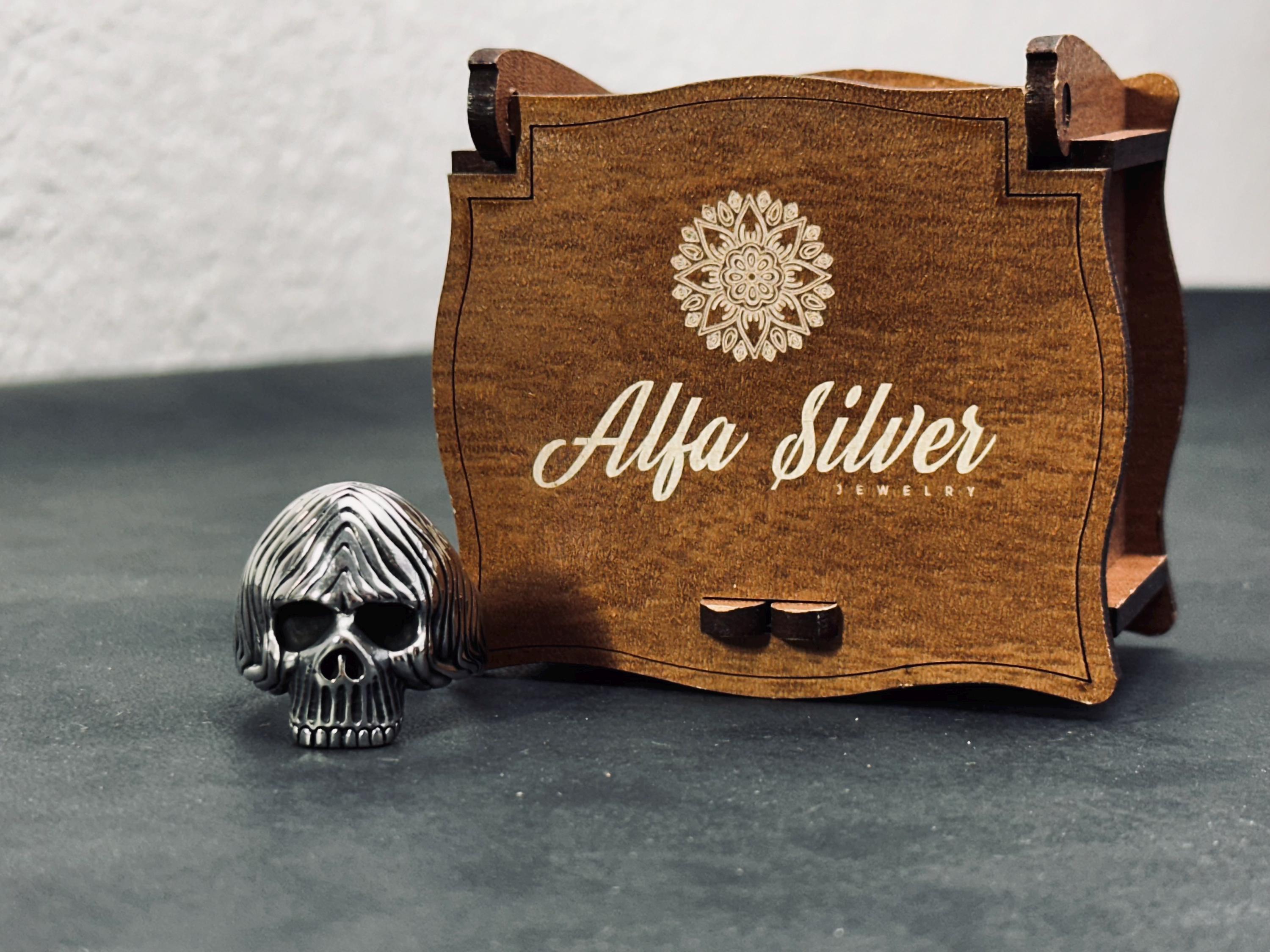Sterling Silver Skull Ring: Handmade Gothic Biker Jewelry