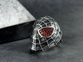 Silver Spider Ring - Bold Statement with Zircon Eye