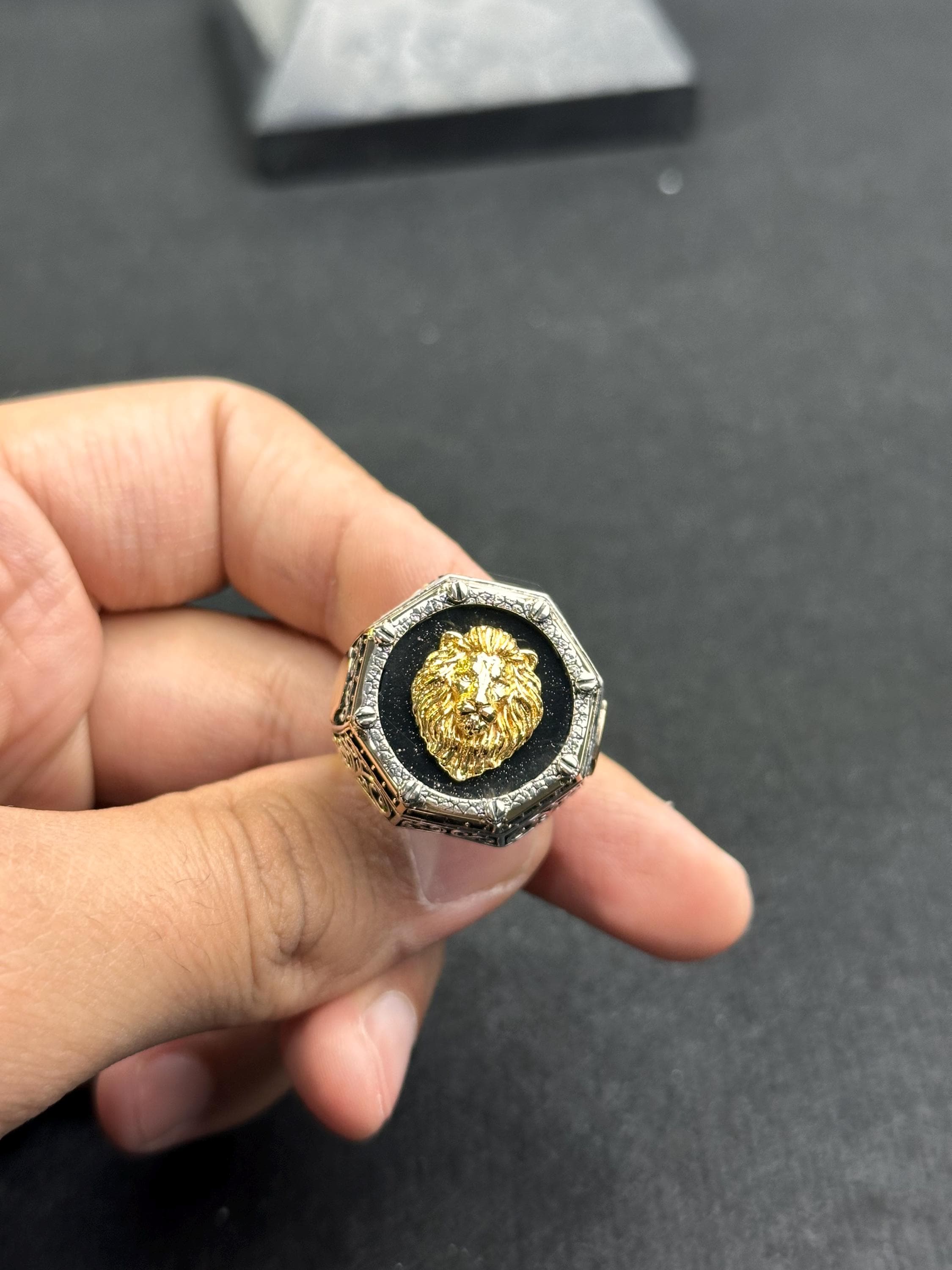 Lion Signet Ring: Sterling Silver Statement Jewelry (Men's Sizes)