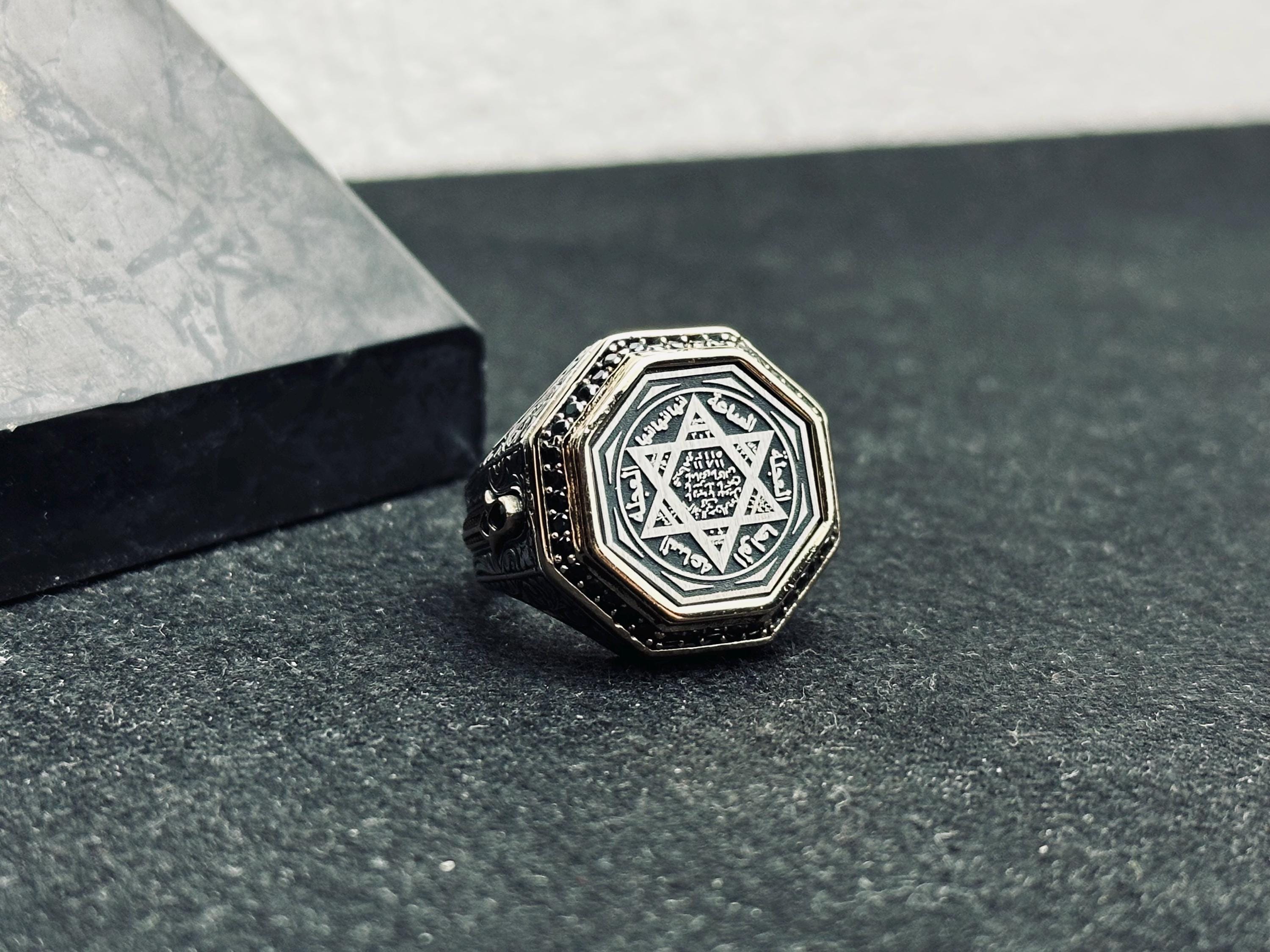 Solomon Seal Ring: Handmade Sterling Silver Octagon Statement