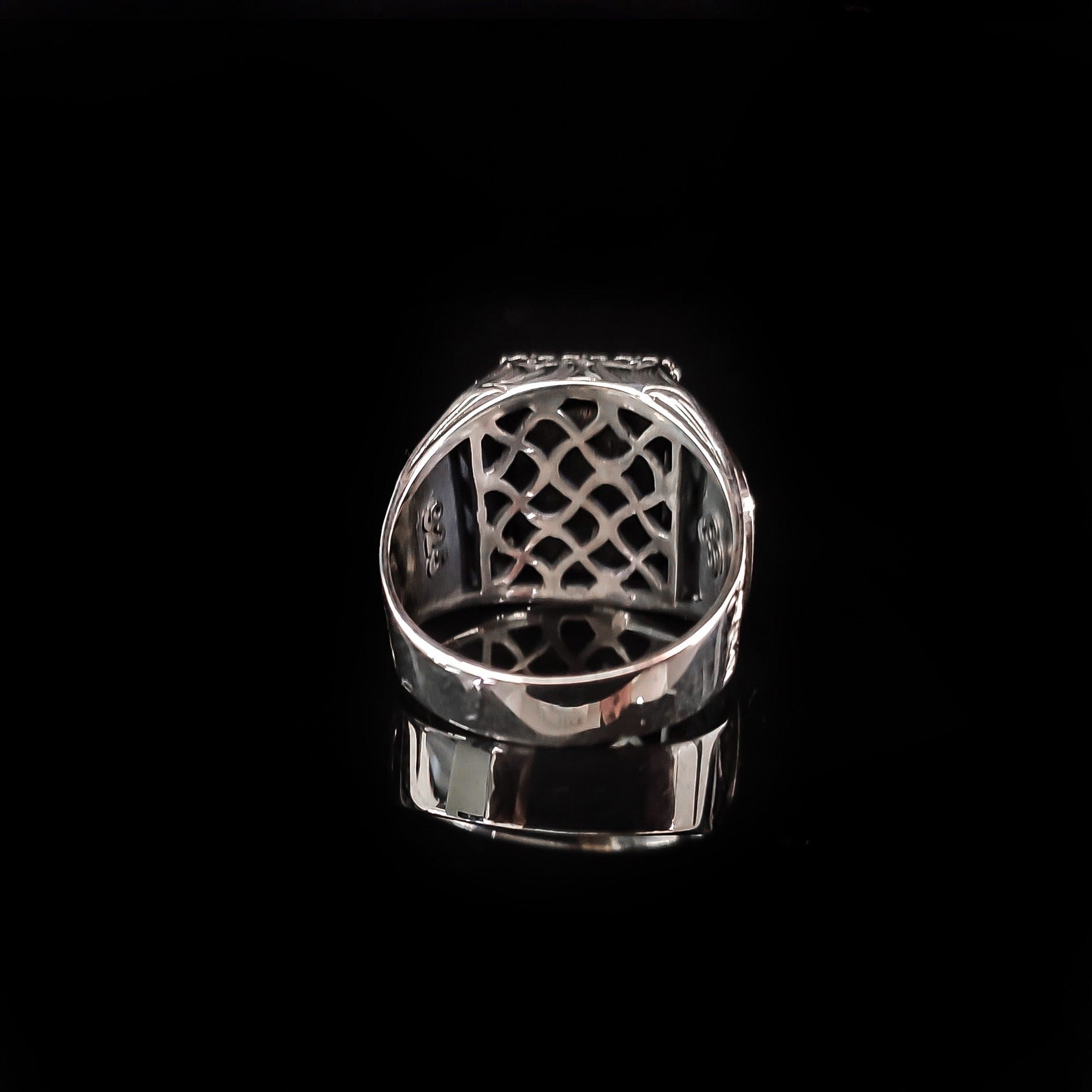 Islamic Sterling Silver Ring, Seal of Solomon Design (Men's Size)