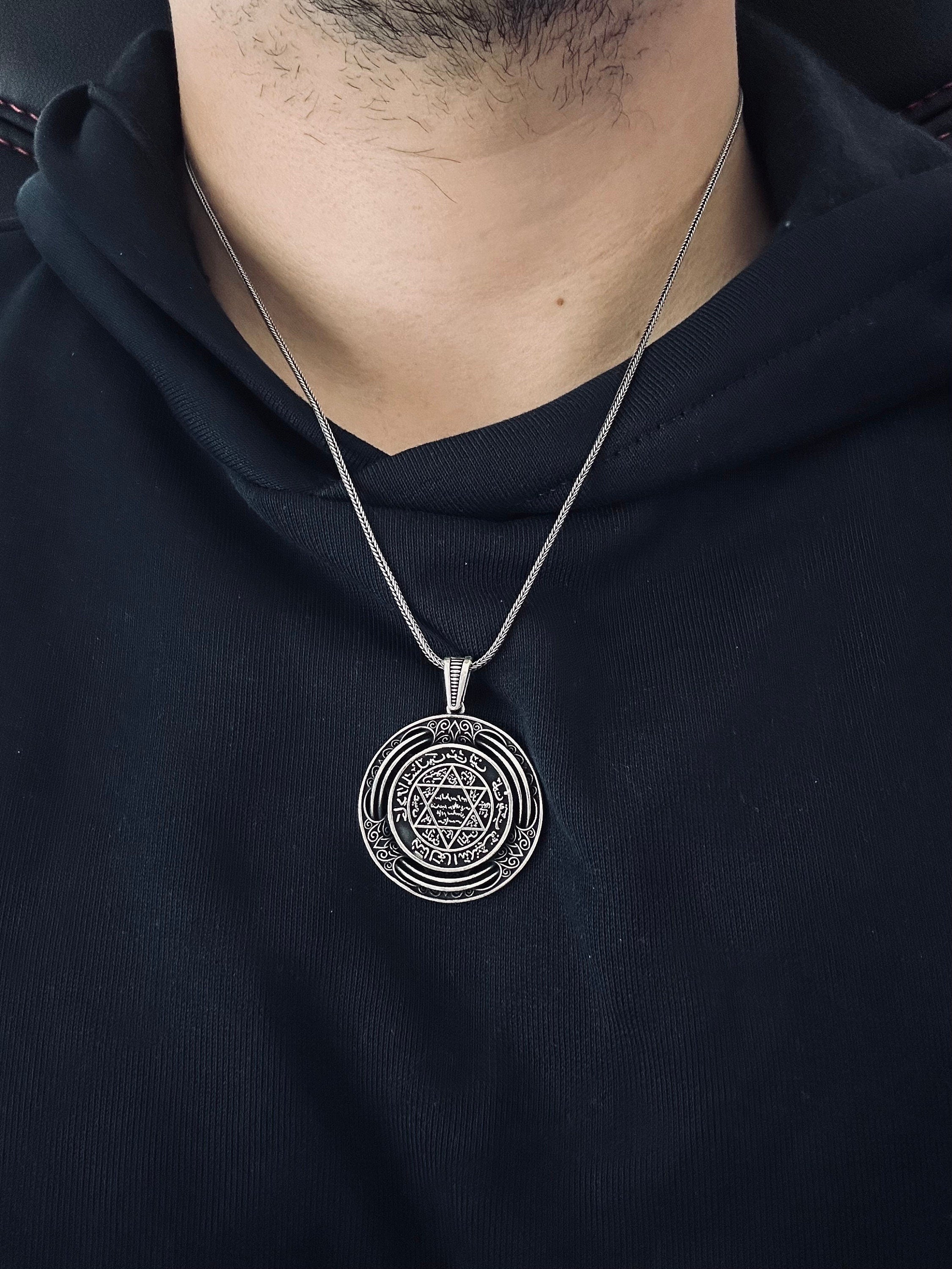 Silver Seal of Solomon Necklace: Mystical Protection Pendant