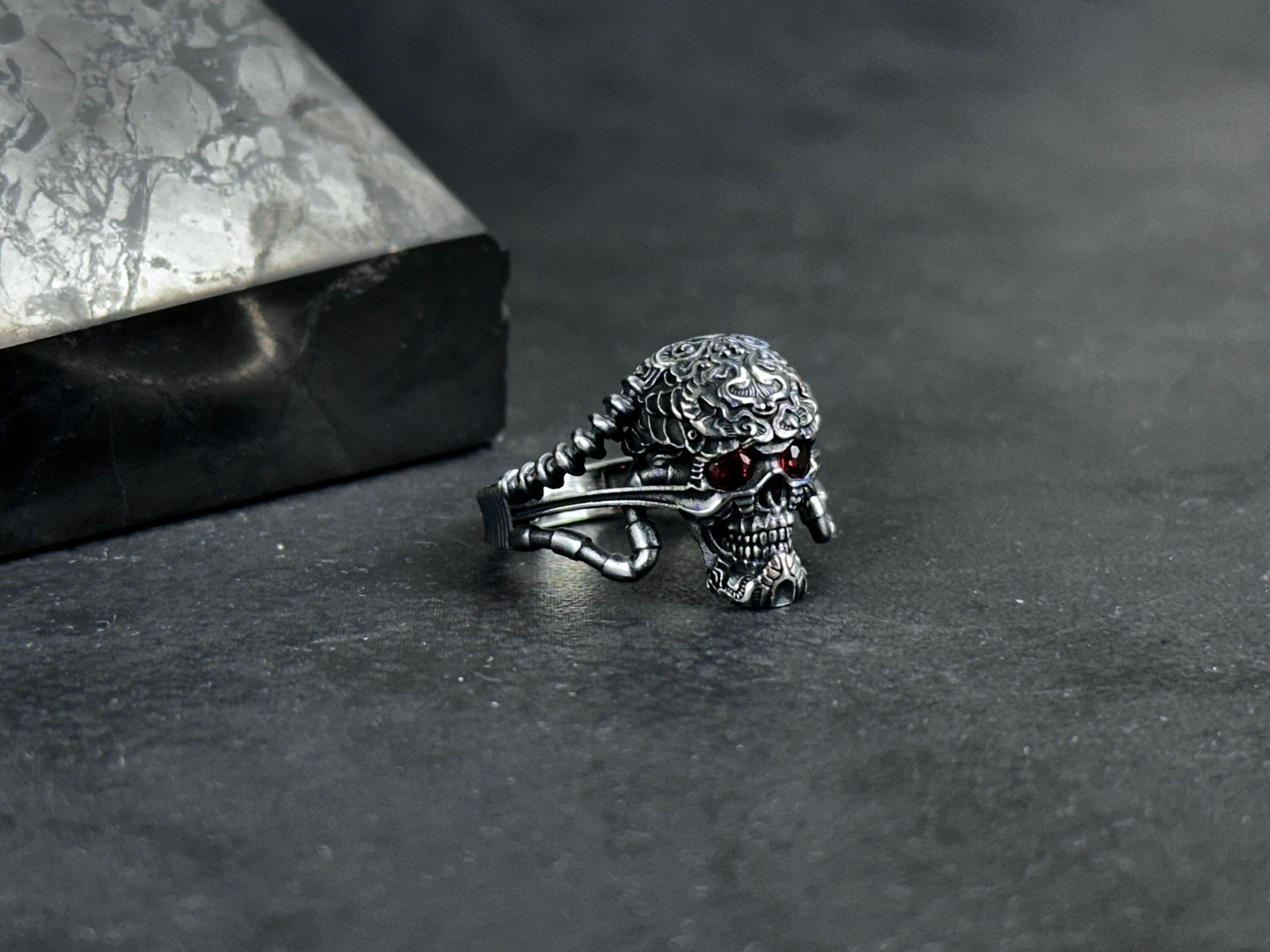 Jawless Skull Ring: Gothic Sterling Silver (Handmade Statement Piece)