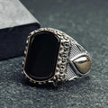 Statement Onyx Ring: Ottoman Design (Handmade Oxidized Silver)