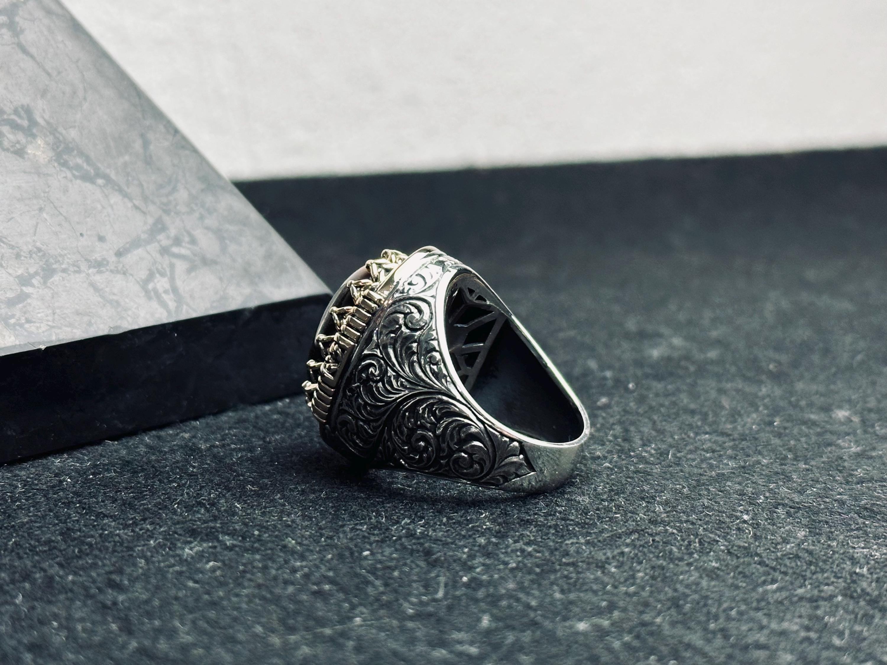 Tiger's Eye Ring for Men: Handmade Sterling Silver Statement Jewelry