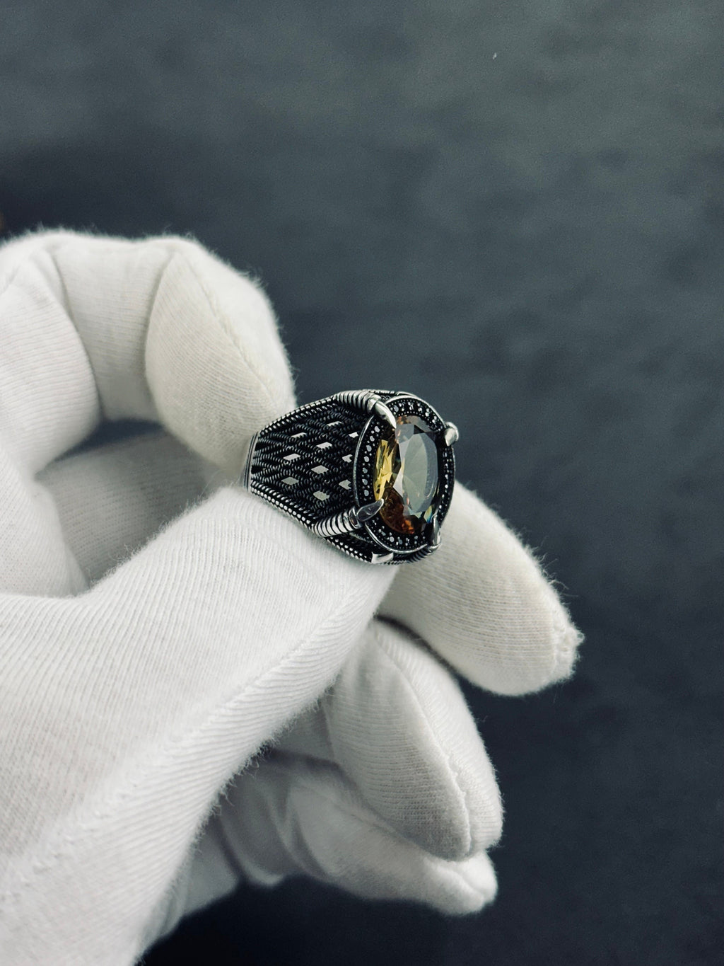 Silver Statement Ring: Sultanit Gemstone Color Shift (Men's Size)