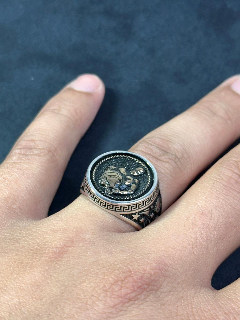 Sterling Silver Aquarius Ring - Zodiac Astrology Jewelry