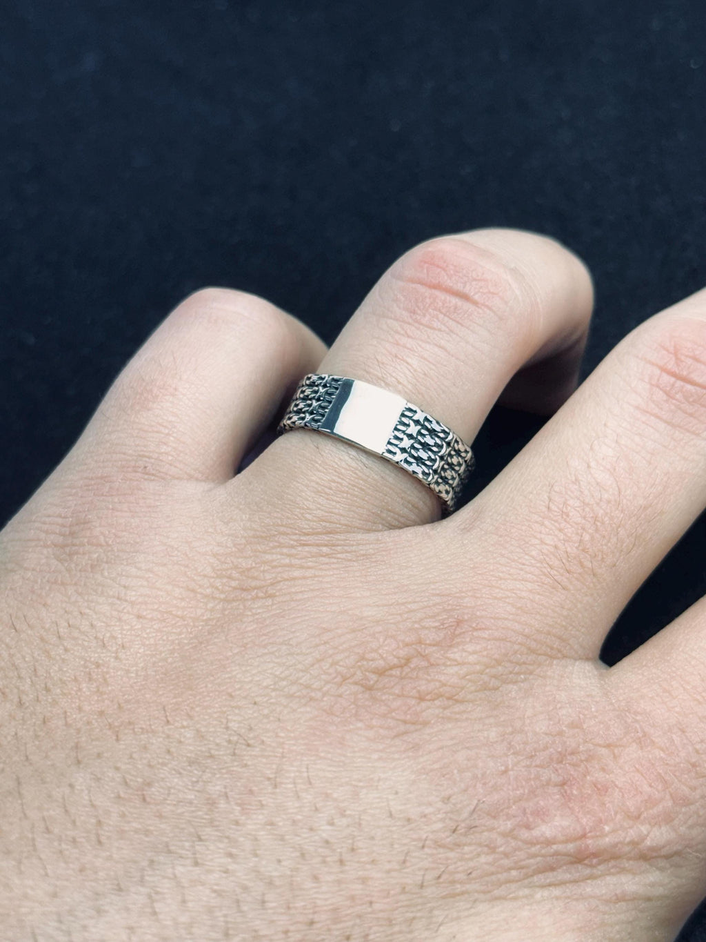Sterling Silver Band Ring: Minimalist Design with Custom Engraving