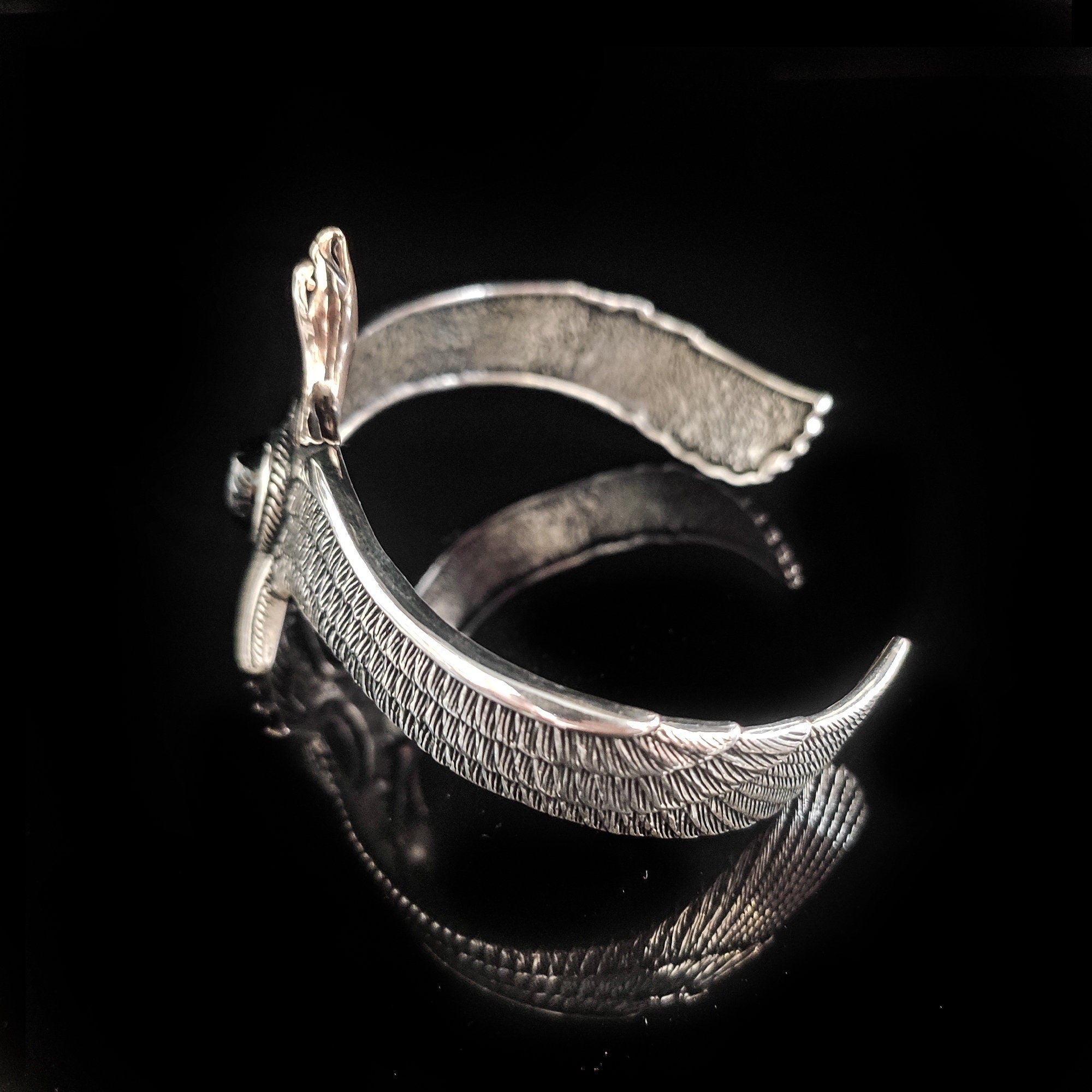 Handmade Sterling Silver Eagle Bracelet (Adjustable, Unisex)