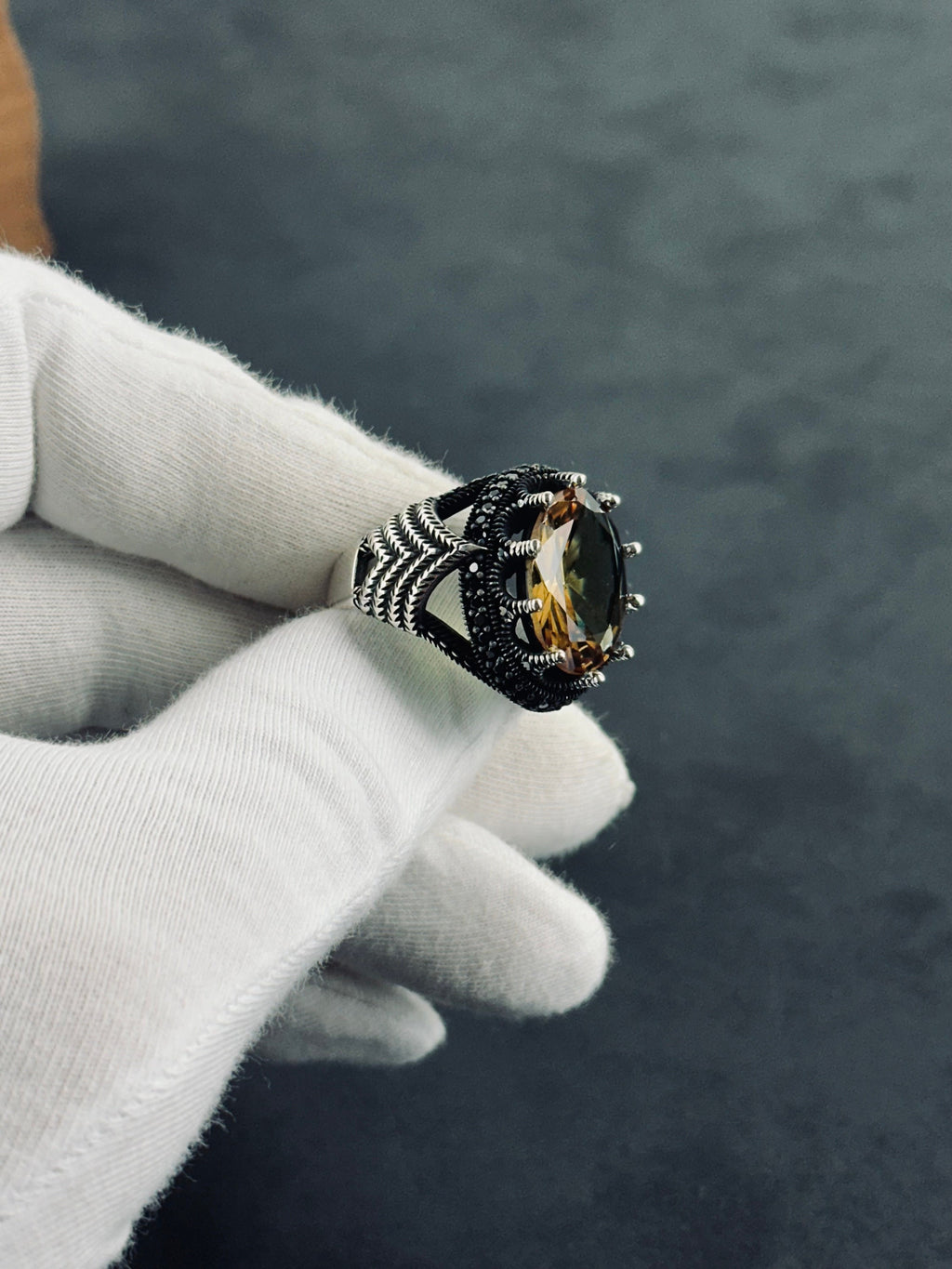 Majestic King Crown Ring - Artisanal Diaspore Gemstone