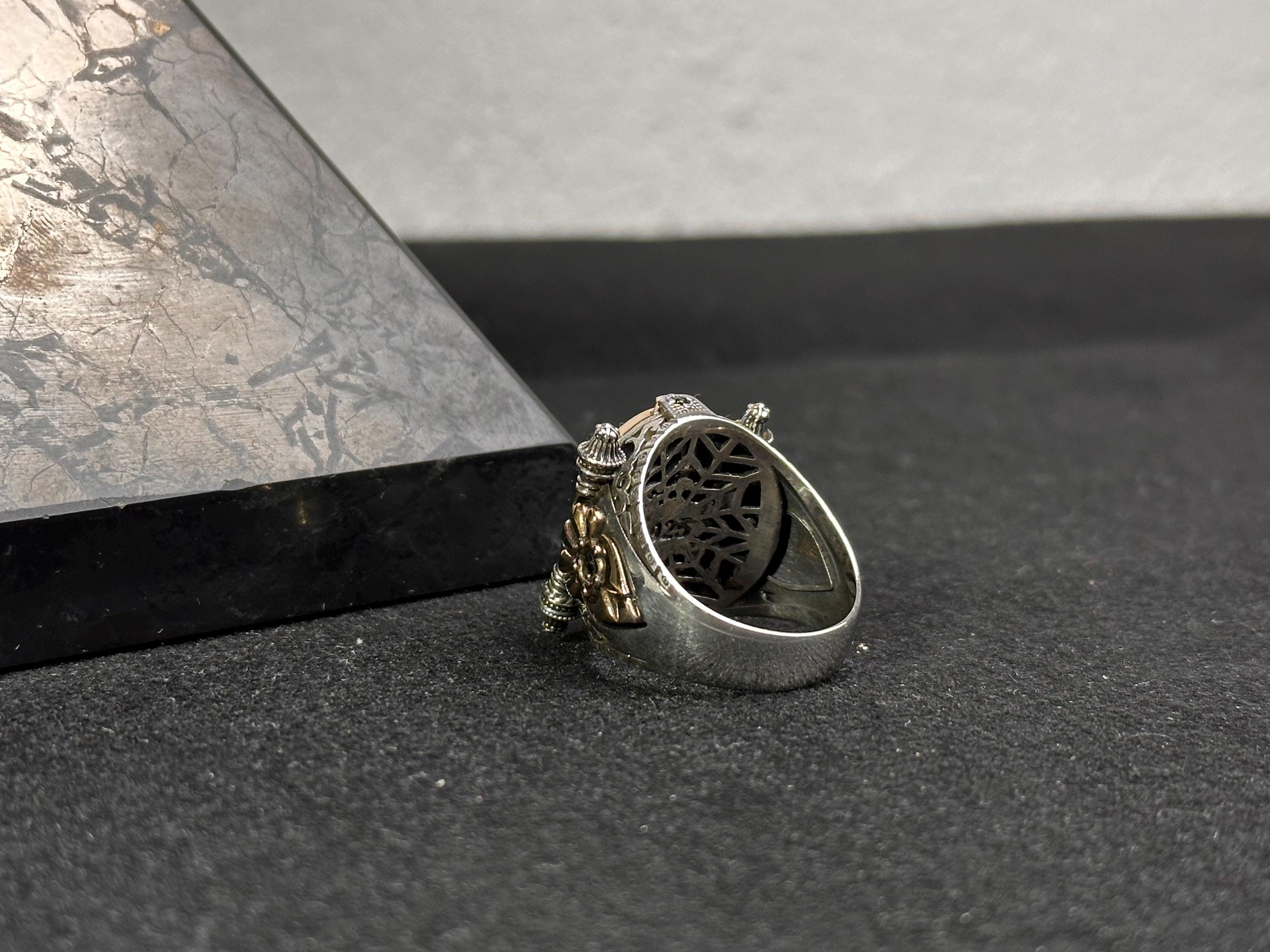 Seal of Solomon Ring: Oval Sterling Silver Signet (Handmade for Men)