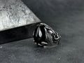 Men's Sterling Silver Ring, Majestic Eagle, Onyx Gemstone (Statement Jewelry)